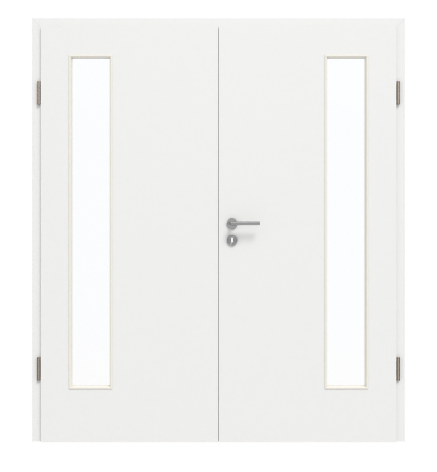 GARANT Doppelflügeltür inkl. Zarge D354-60 Designer White Resopal mit Lichtausschnitt LA-4 bandseitig