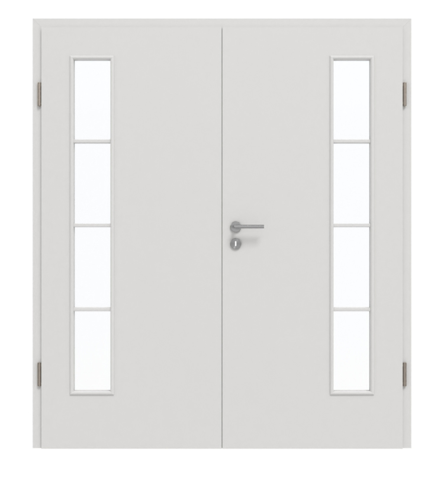 GARANT Doppelflügeltür inkl. Zarge 0160-60 Silver Grey CePaL mit Lichtausschnitt LA-4 bandseitig Sprosse SP10