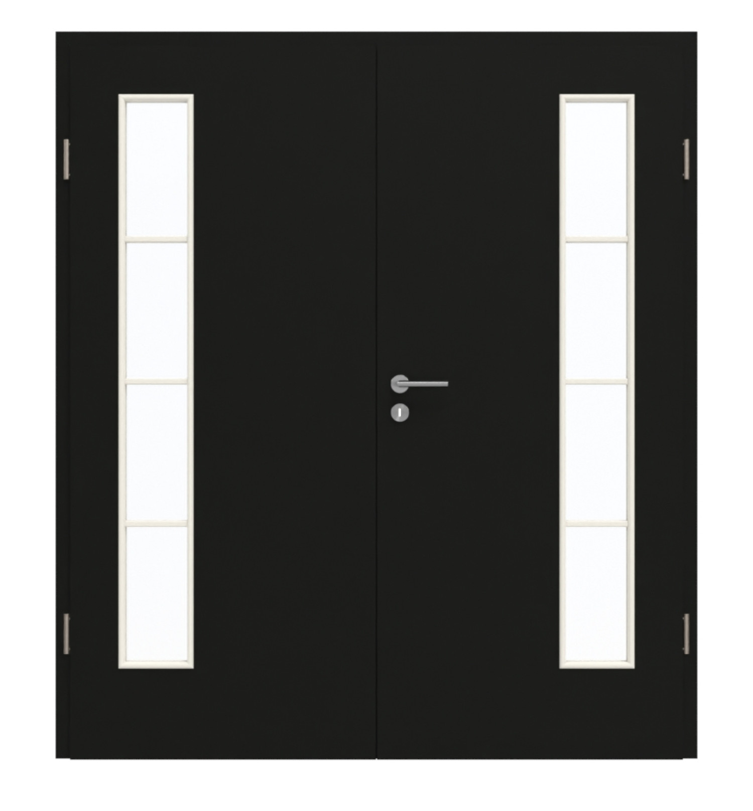 GARANT Doppelflügeltür inkl. Zarge 0901-60 Black Resopal mit Lichtausschnitt LA-4 bandseitig Sprosse SP10