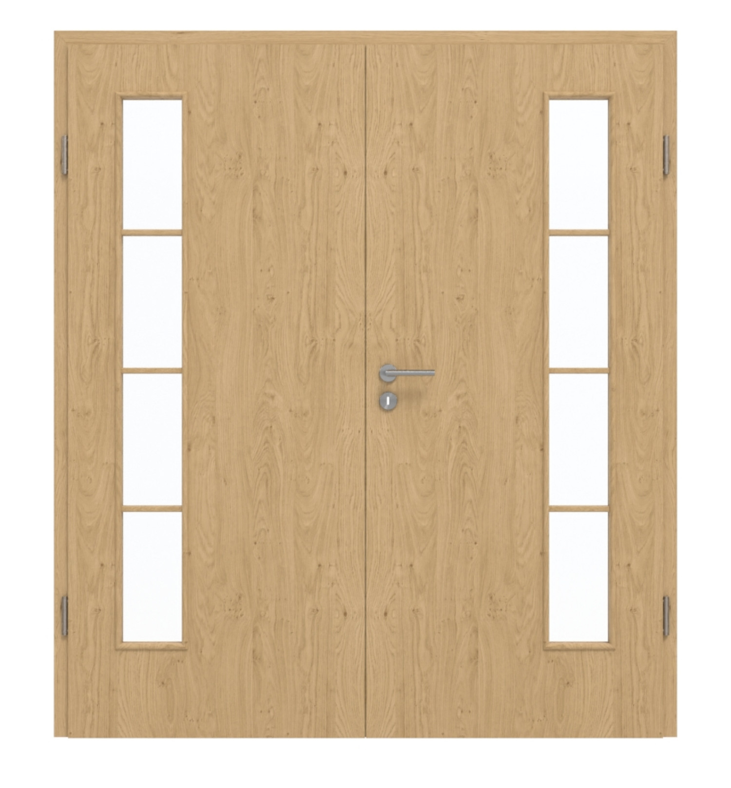 GARANT Doppelflügeltür inkl. Zarge Authentic Asteiche GCK08 mit Lichtausschnitt LA-4 bandseitig Sprosse SP10