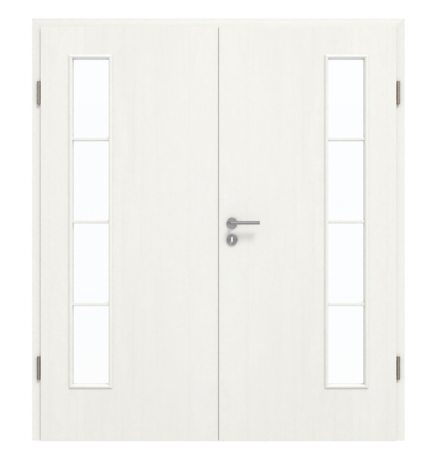 GARANT Doppelflügeltür inkl. Zarge Authentic Bianco GCK08 mit Lichtausschnitt LA-4 bandseitig Sprosse SP10
