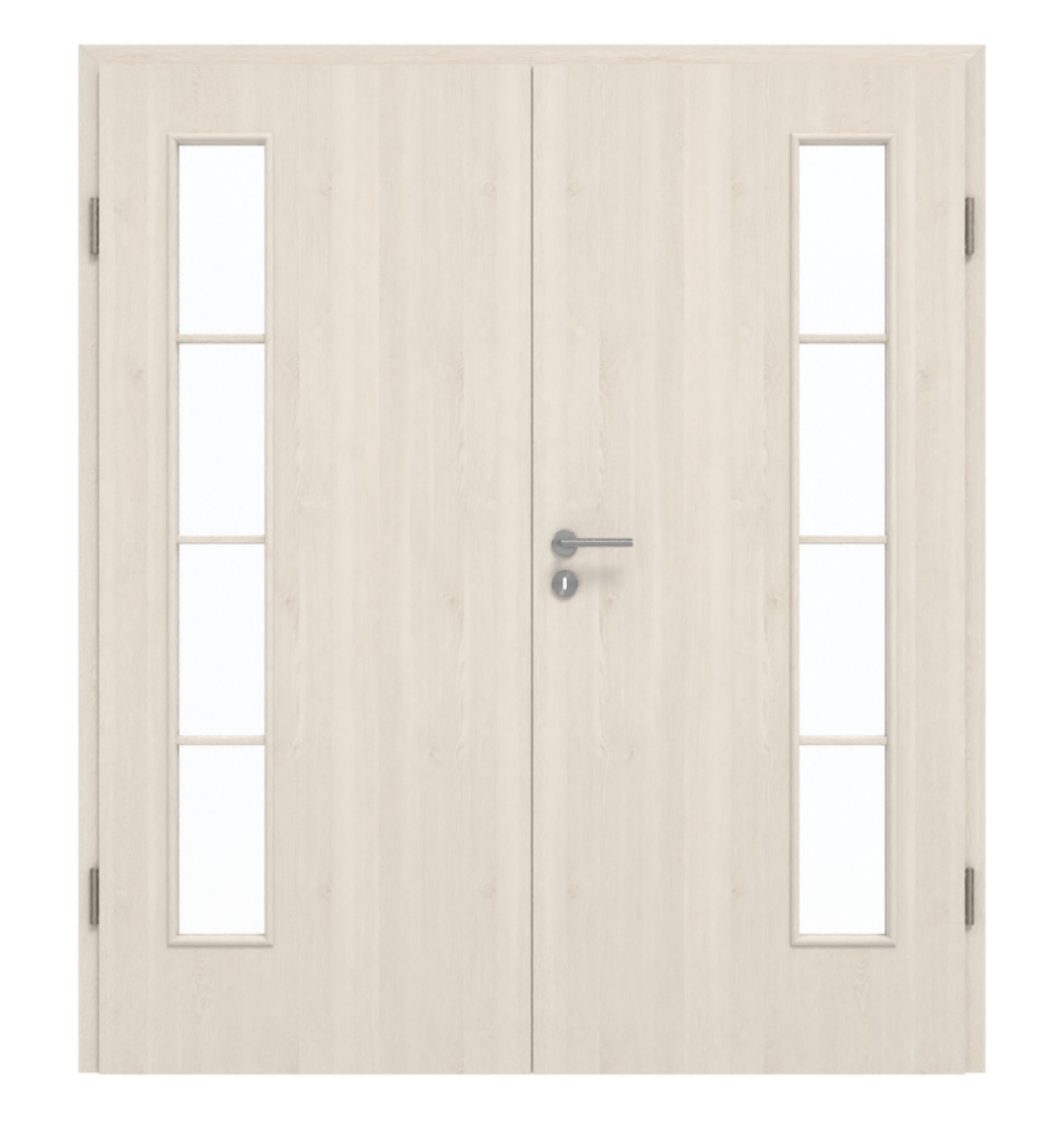 GARANT Doppelflügeltür inkl. Zarge Authentic Perl GCK08 mit Lichtausschnitt LA-4 bandseitig Sprosse SP10