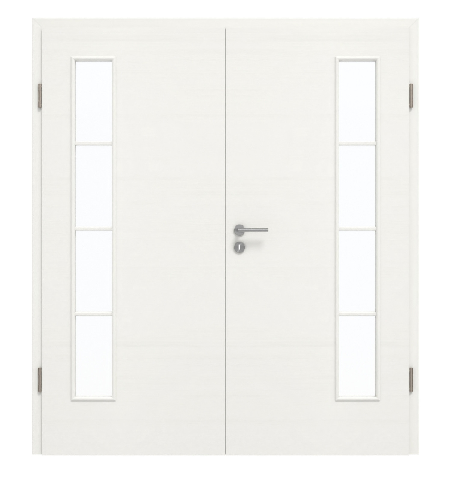 GARANT Doppelflügeltür inkl. Zarge Quer Authentic Bianco CePaL mit Lichtausschnitt LA-4 bandseitig Sprosse SP10