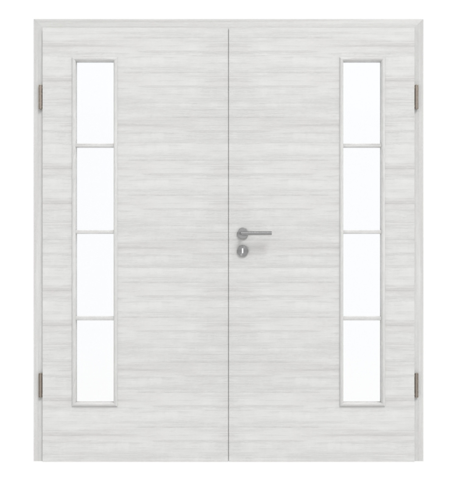 GARANT Doppelflügeltür inkl. Zarge Quer Authentic Grigio GCK08 mit Lichtausschnitt LA-4 bandseitig Sprosse SP10