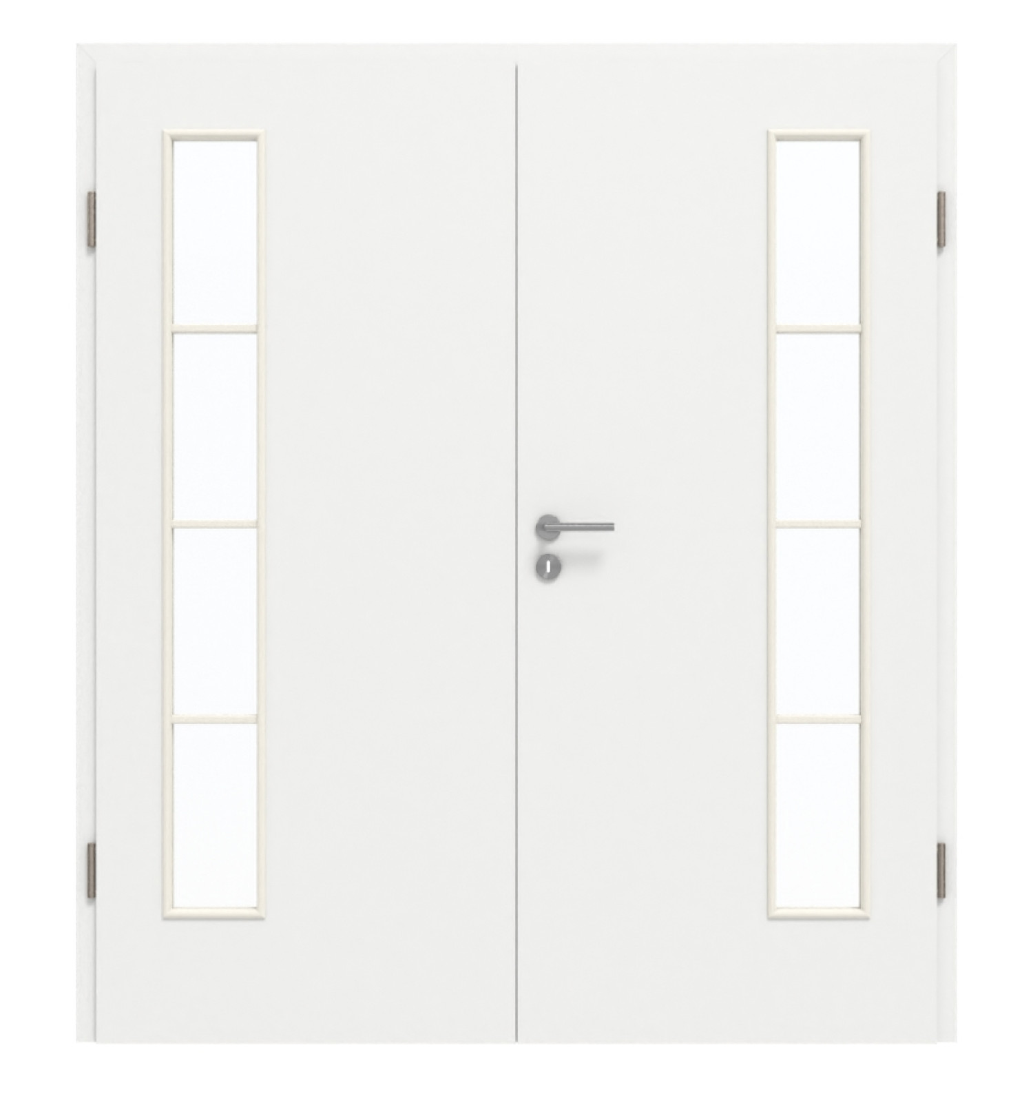 GARANT Doppelflügeltür inkl. Zarge D354-60 Designer White Resopal mit Lichtausschnitt LA-4 bandseitig Sprosse SP10