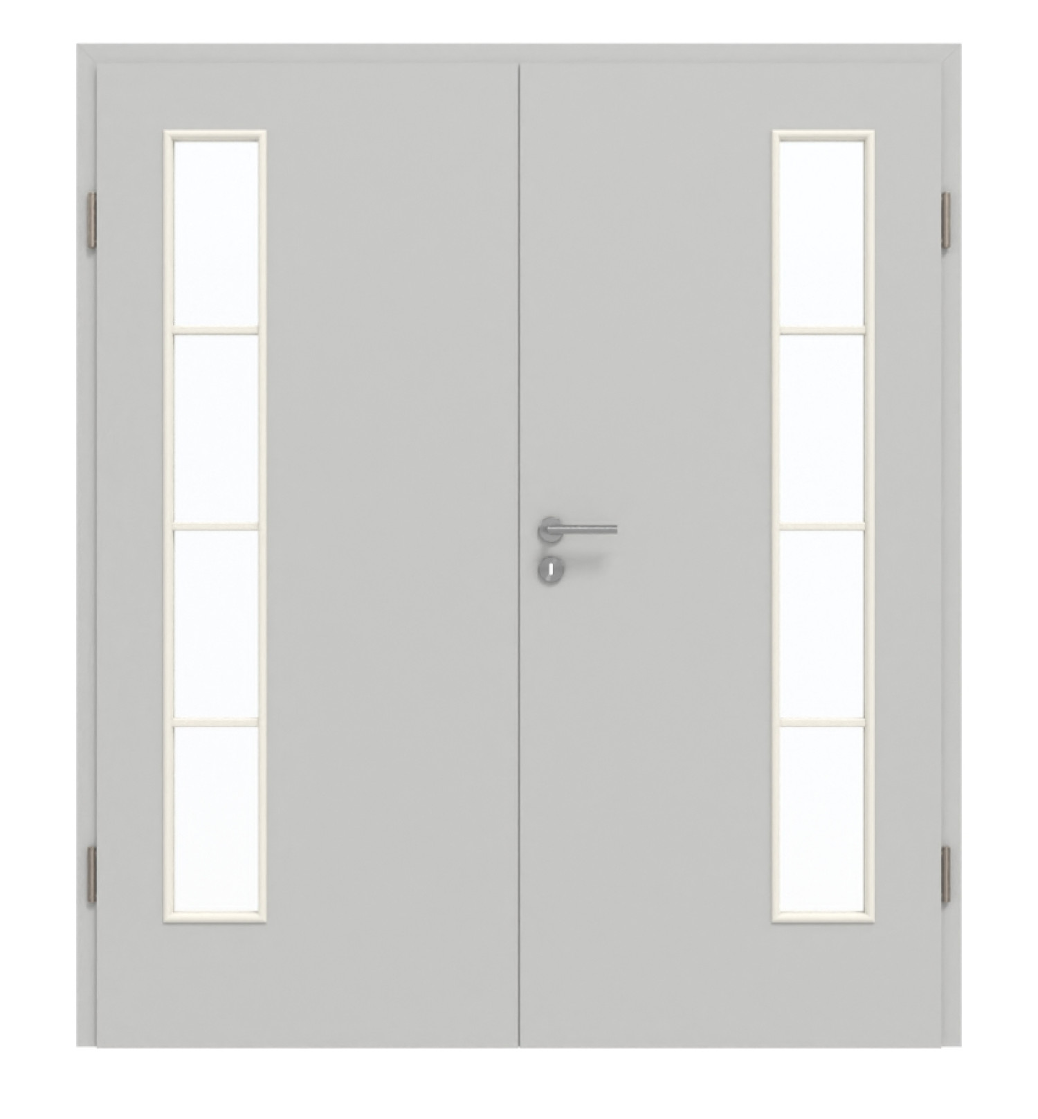 GARANT Doppelflügeltür inkl. Zarge D92-60 Dove Grey Resopal mit Lichtausschnitt LA-4 bandseitig Sprosse SP10