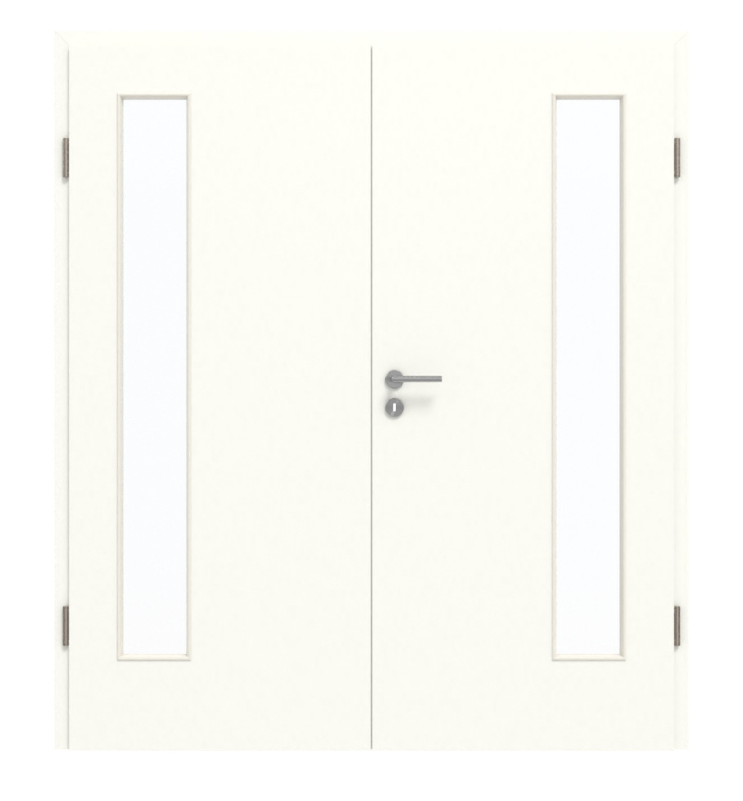 GARANT Doppelflügeltür inkl. Zarge W1000ST3 Premium Weiß GHK08 mit Lichtausschnitt LA-4 bandseitig
