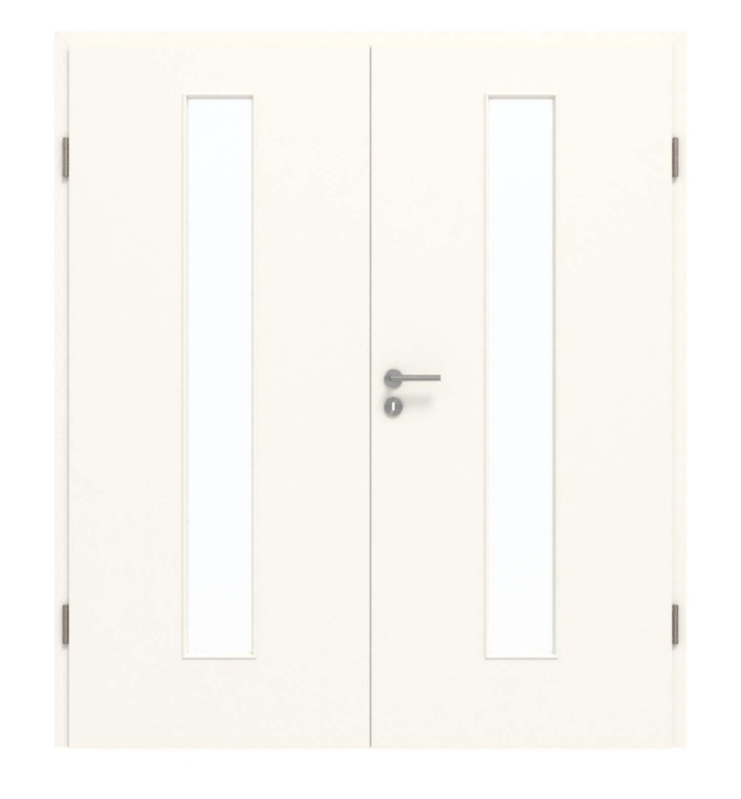 GARANT Doppelflügeltür inkl. Zarge 0105-60 Pearl White CePaL mit Lichtausschnitt LA-4 mittig