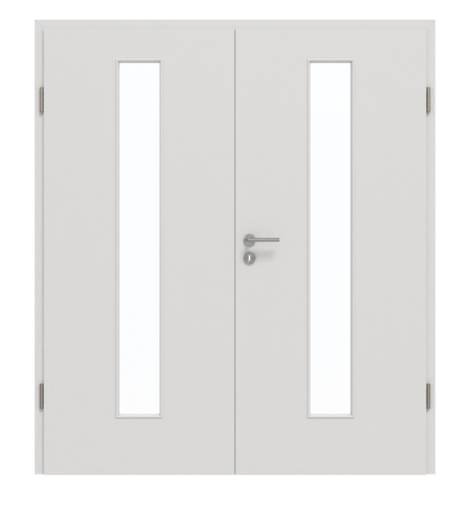 GARANT Doppelflügeltür inkl. Zarge 0160-60 Silver Grey CePaL mit Lichtausschnitt LA-4 mittig