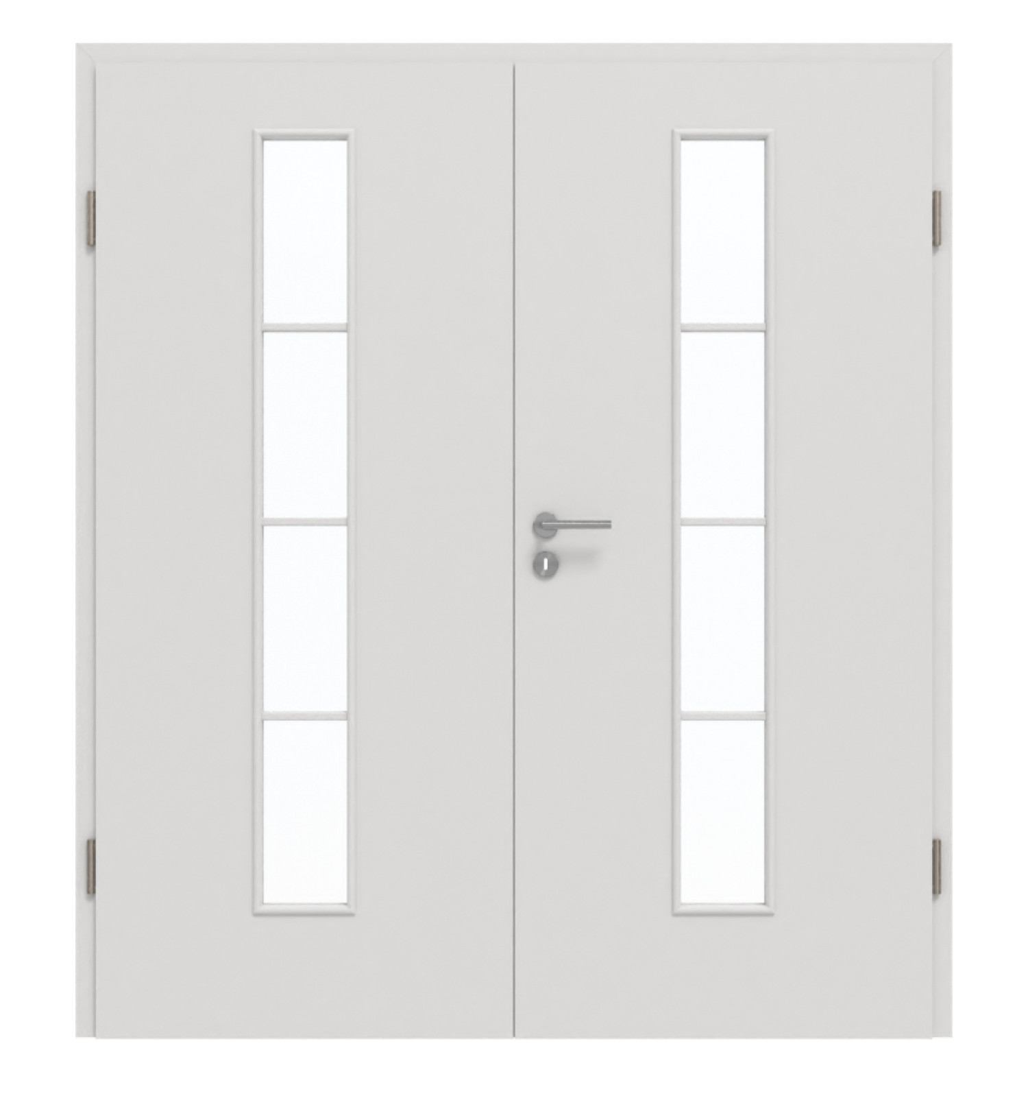 GARANT Doppelflügeltür inkl. Zarge 0160-60 Silver Grey CePaL mit Lichtausschnitt LA-4 mittig Sprosse SP10