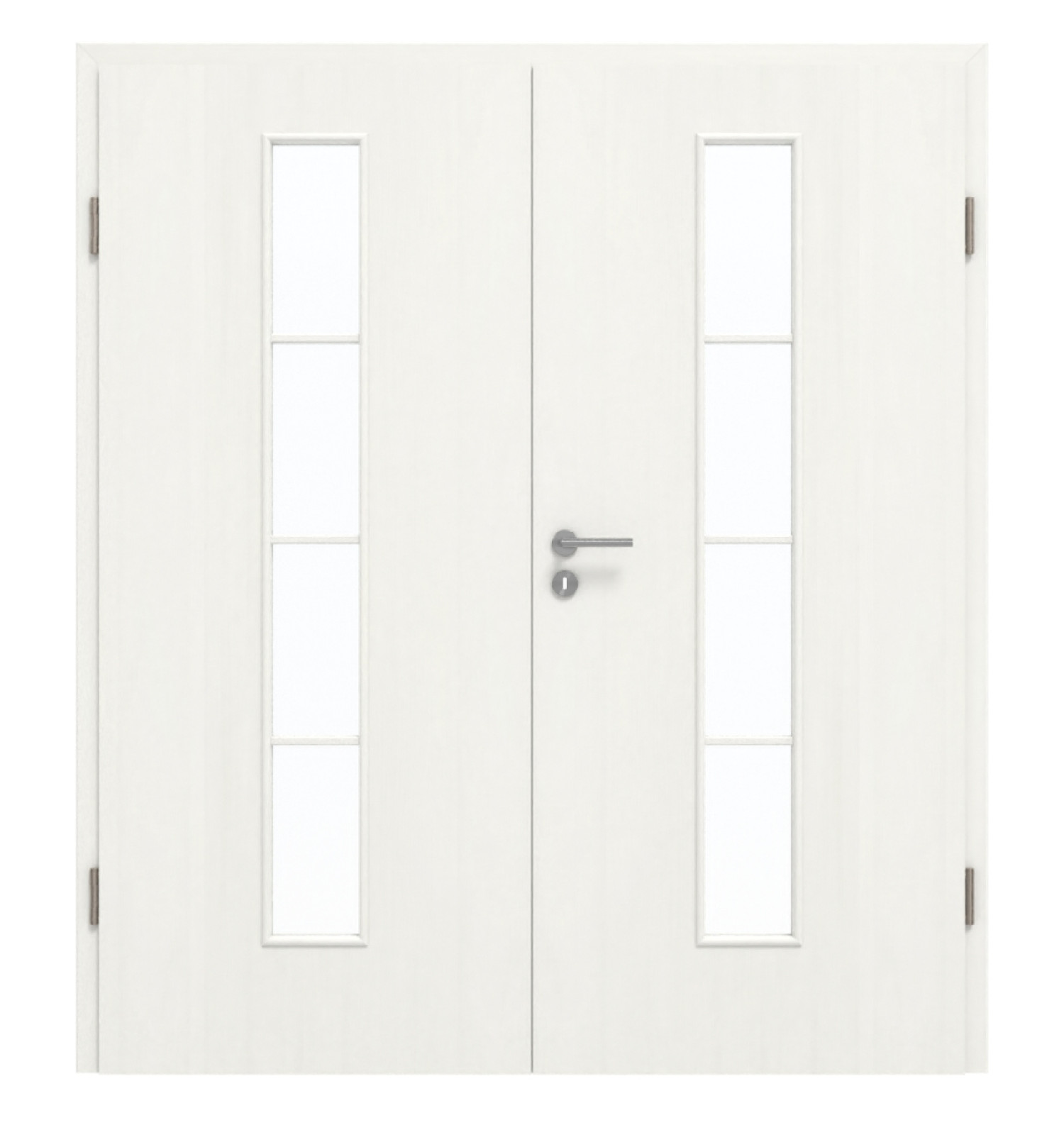 GARANT Doppelflügeltür inkl. Zarge Authentic Bianco CePaL mit Lichtausschnitt LA-4 mittig Sprosse SP10