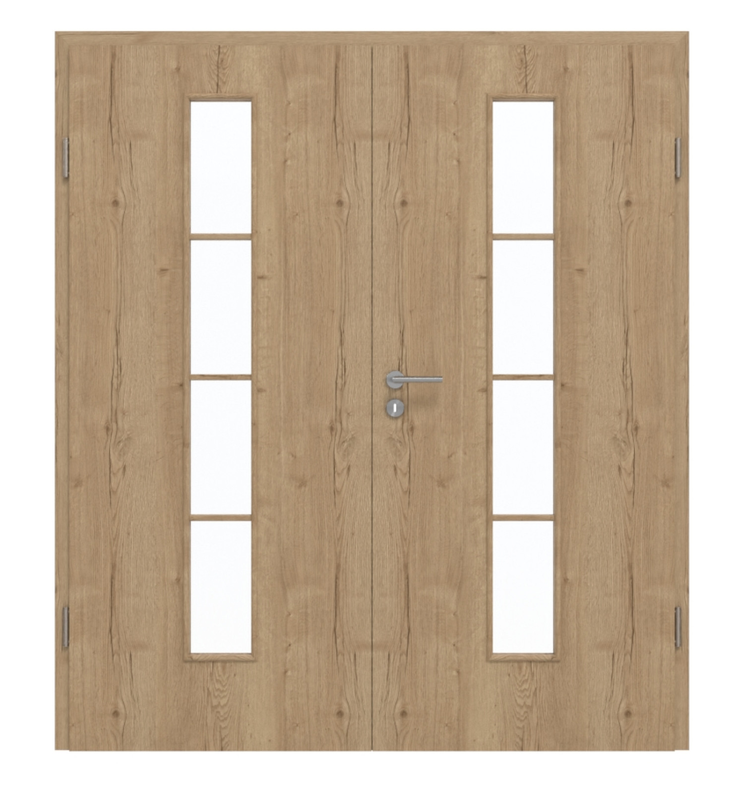 GARANT Doppelflügeltür inkl. Zarge Authentic Risseiche GCK08 mit Lichtausschnitt LA-4 mittig Sprosse SP10
