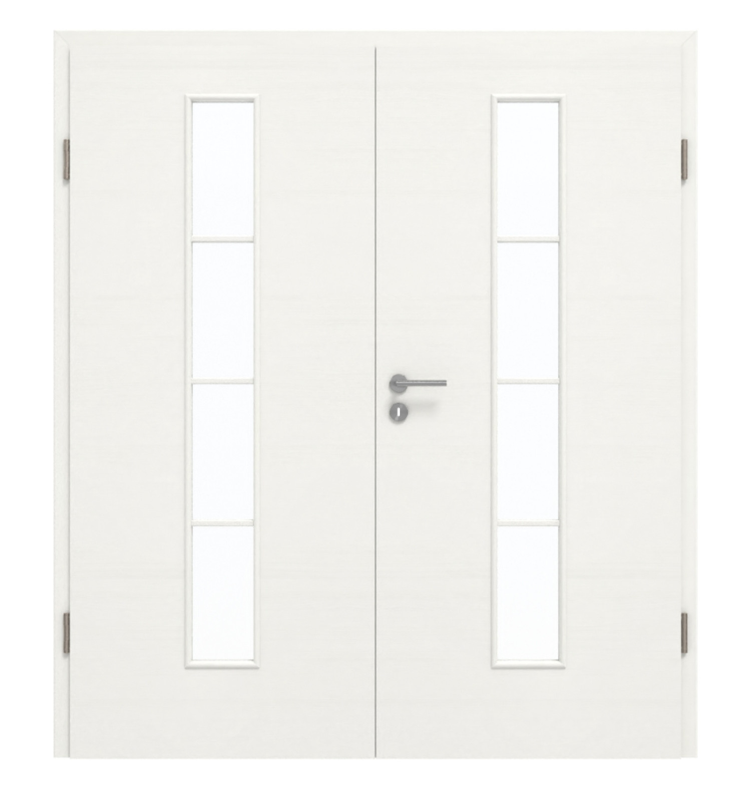 GARANT Doppelflügeltür inkl. Zarge Quer Authentic Bianco CePaL mit Lichtausschnitt LA-4 mittig Sprosse SP10