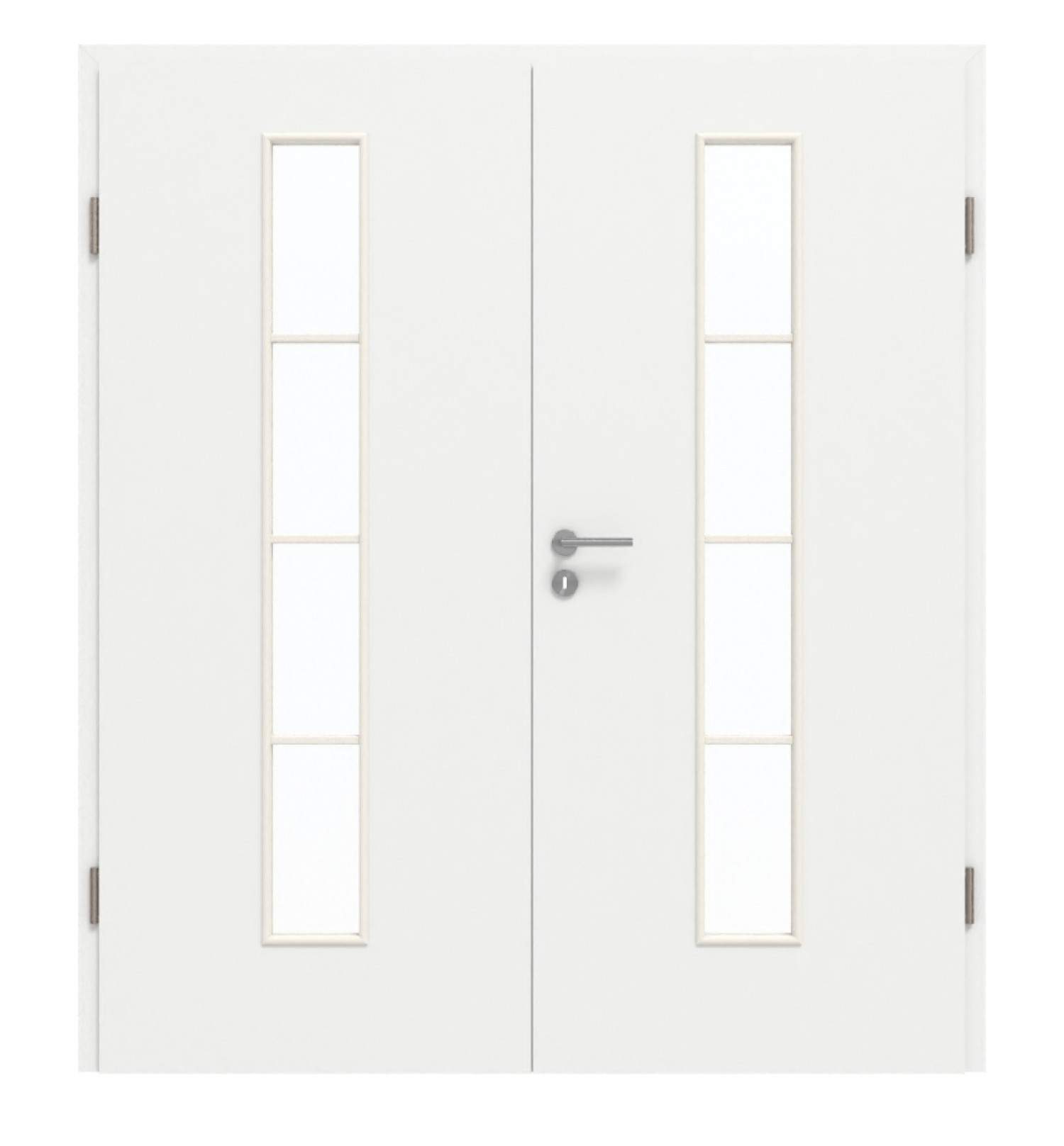 GARANT Doppelflügeltür inkl. Zarge D354-60 Designer White Resopal mit Lichtausschnitt LA-4 mittig Sprosse SP10