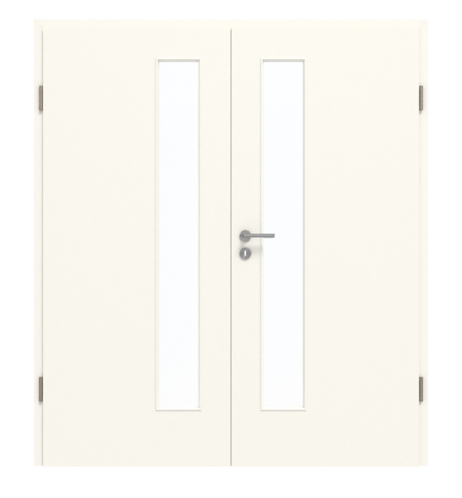 GARANT Doppelflügeltür inkl. Zarge 0105-60 Pearl White CePaL mit Lichtausschnitt LA-4 schlossseitig