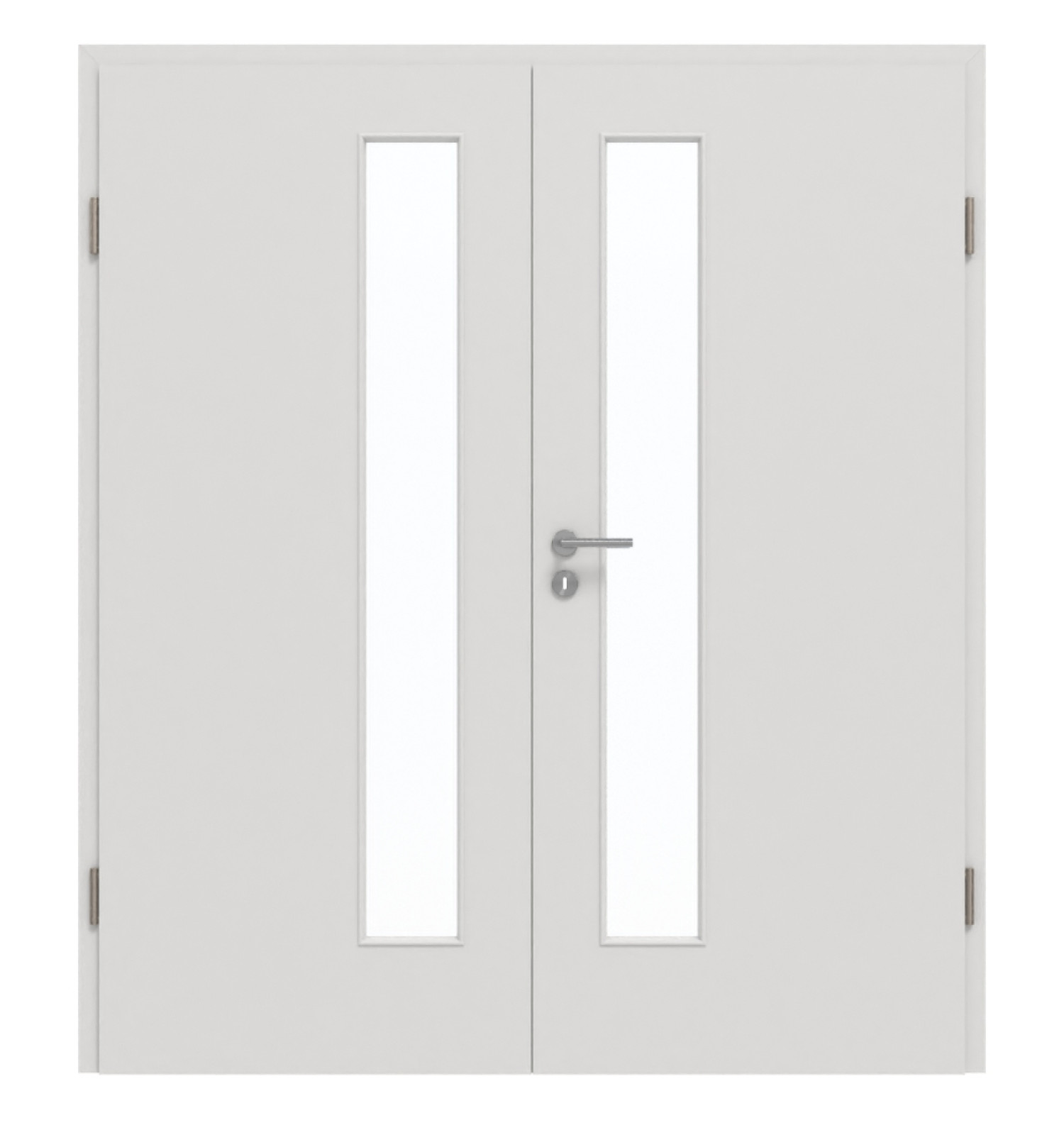 GARANT Doppelflügeltür inkl. Zarge 0160-60 Silver Grey CePaL mit Lichtausschnitt LA-4 schlossseitig