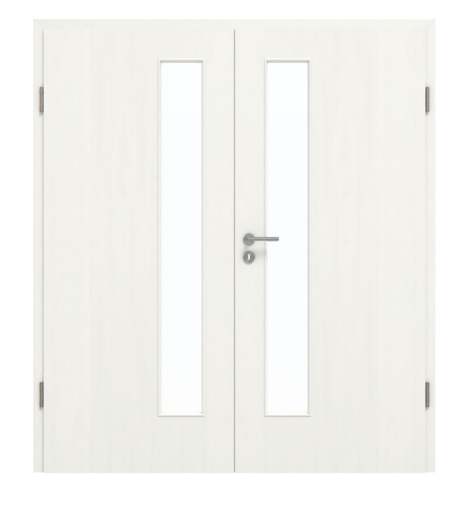 GARANT Doppelflügeltür inkl. Zarge Authentic Bianco CePaL mit Lichtausschnitt LA-4 schlossseitig