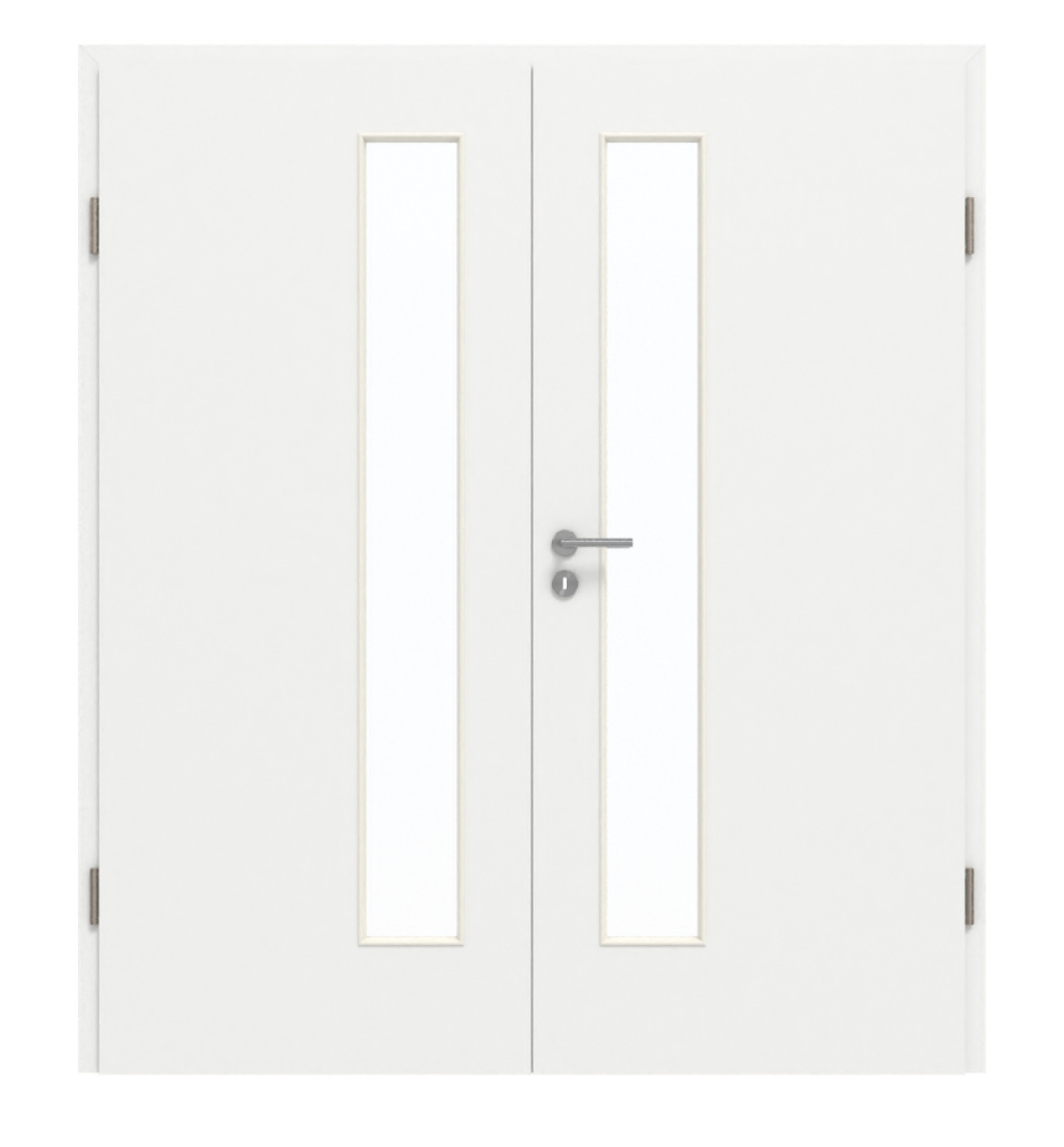 GARANT Doppelflügeltür inkl. Zarge D354-60 Designer White Resopal mit Lichtausschnitt LA-4 schlossseitig