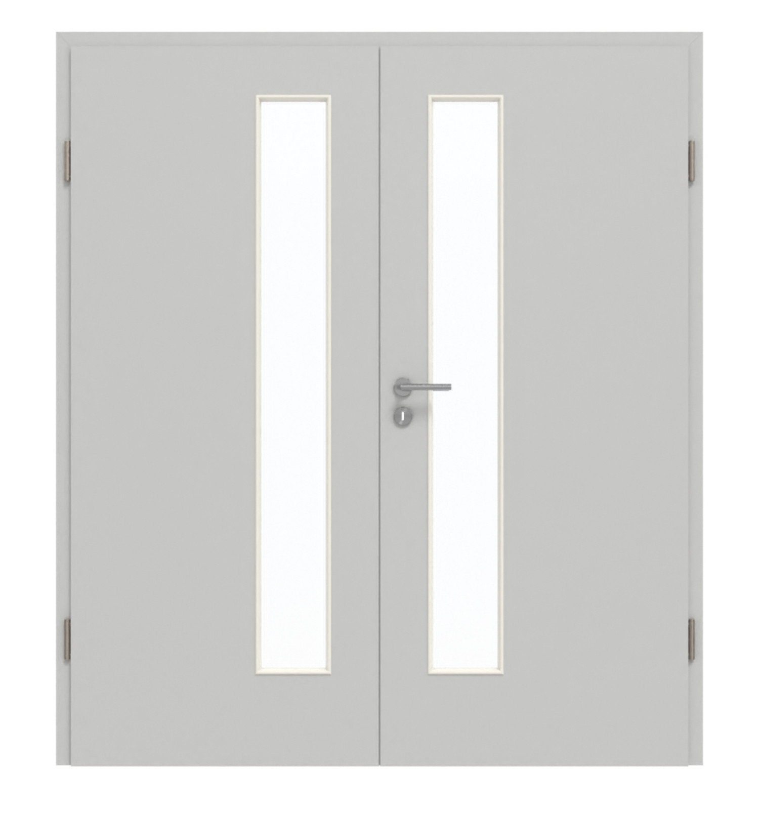 GARANT Doppelflügeltür inkl. Zarge D92-60 Dove Grey Resopal mit Lichtausschnitt LA-4 schlossseitig