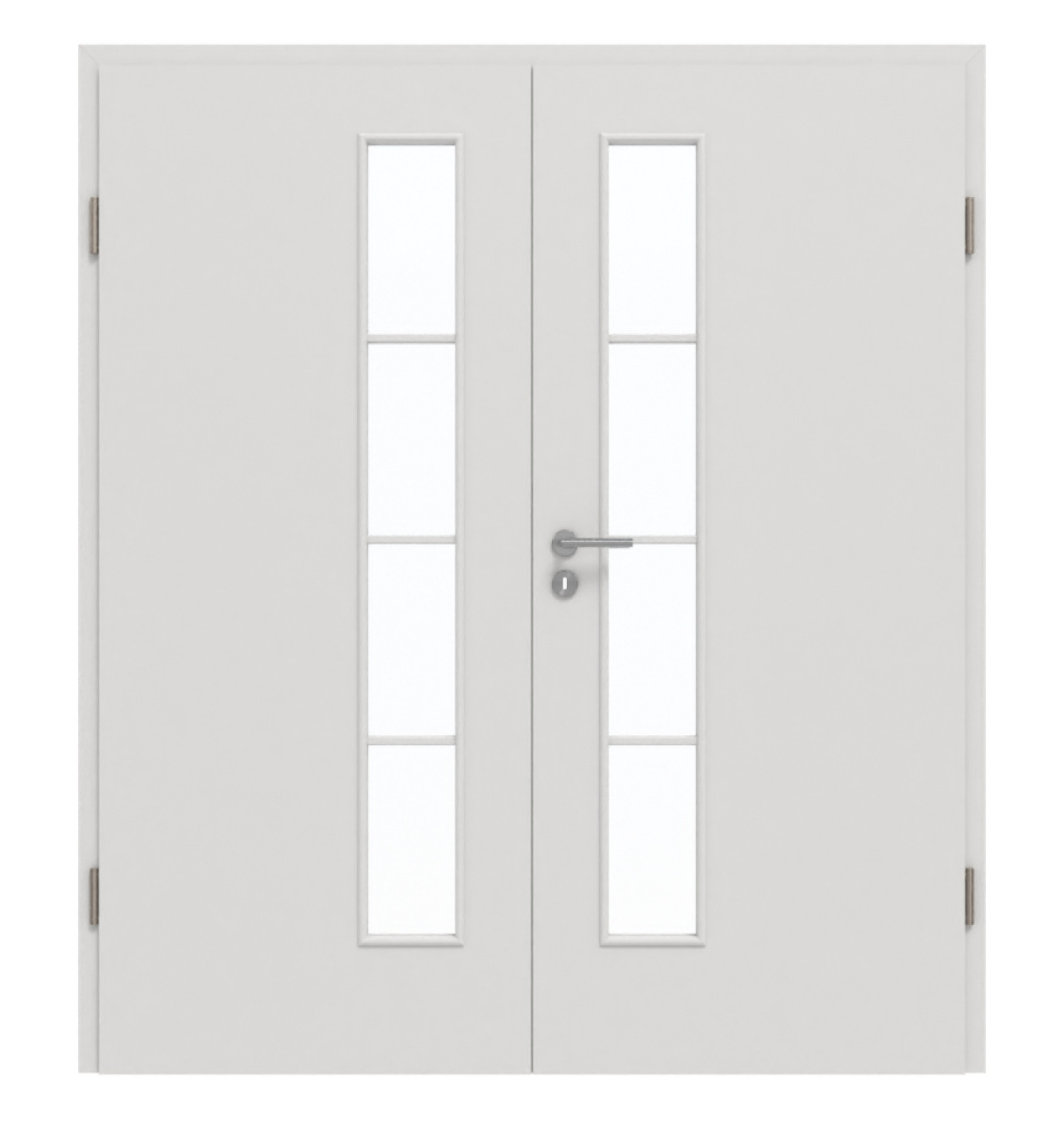 GARANT Doppelflügeltür inkl. Zarge 0160-60 Silver Grey CePaL mit Lichtausschnitt LA-4 schlossseitig Sprosse SP10