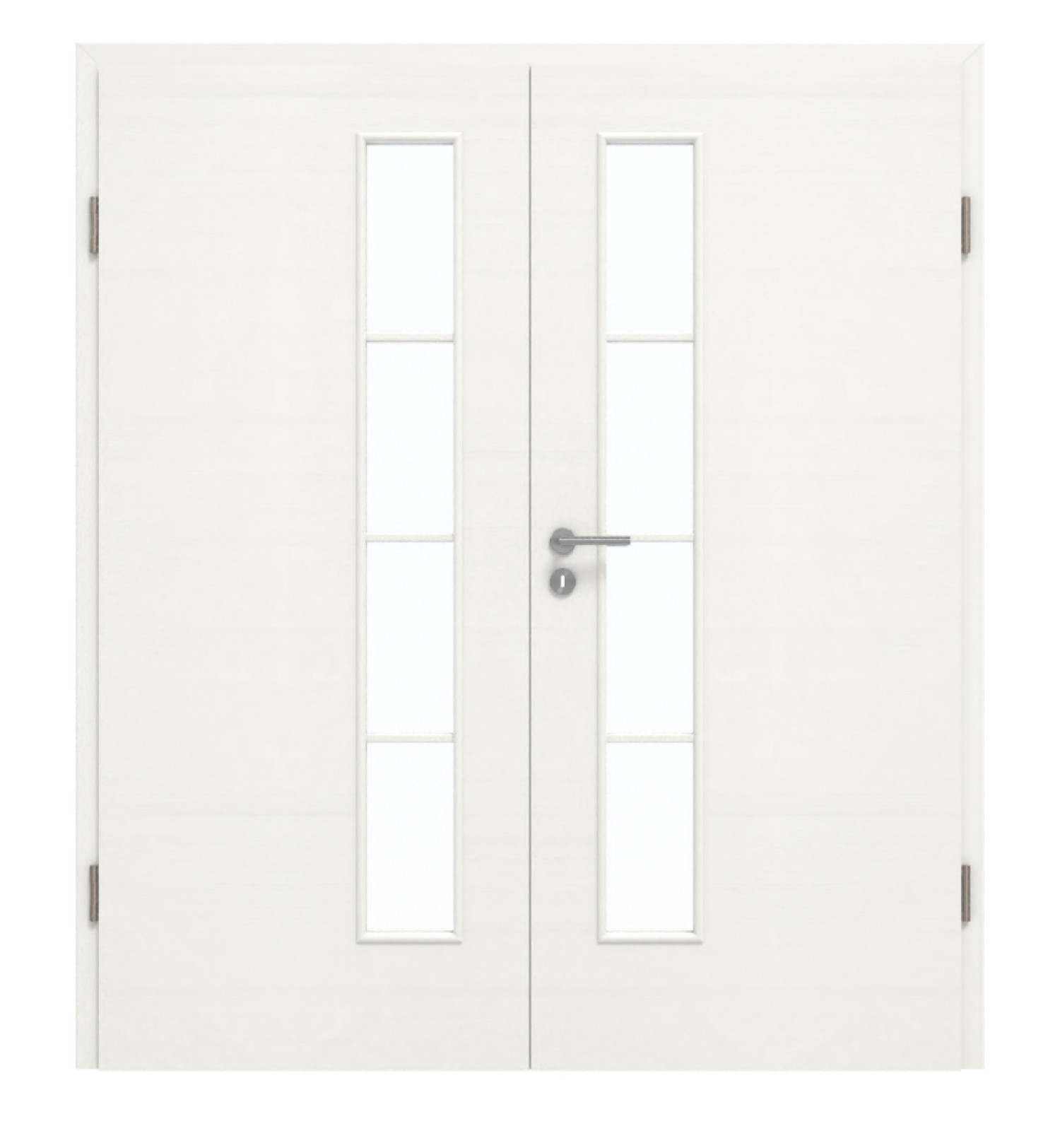GARANT Doppelflügeltür inkl. Zarge Quer Authentic Bianco CePaL mit Lichtausschnitt LA-4 schlossseitig Sprosse SP10