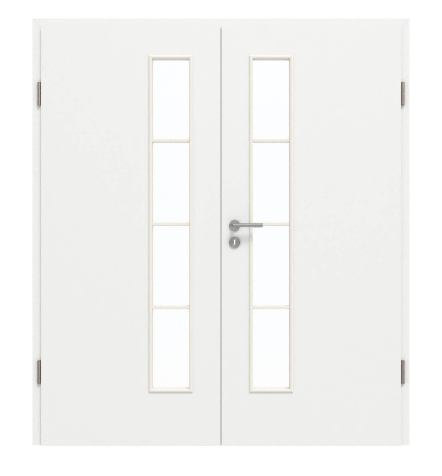 GARANT Doppelflügeltür inkl. Zarge D354-60 Designer White Resopal mit Lichtausschnitt LA-4 schlossseitig Sprosse SP10