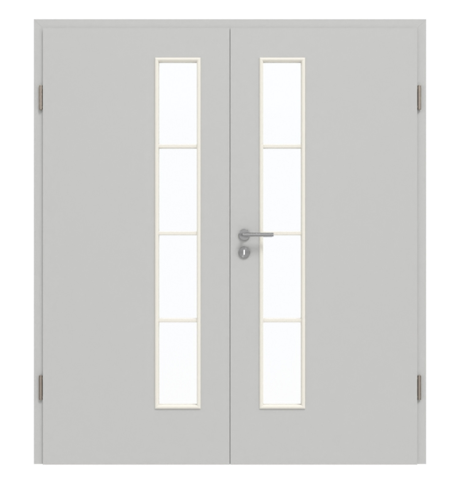 GARANT Doppelflügeltür inkl. Zarge D92-60 Dove Grey Resopal mit Lichtausschnitt LA-4 schlossseitig Sprosse SP10