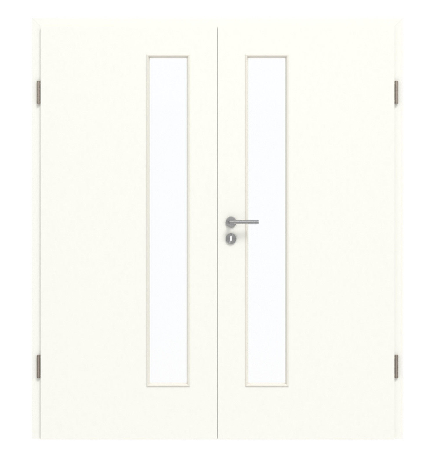 GARANT Doppelflügeltür inkl. Zarge W1000ST3 Premium Weiß GHK08 mit Lichtausschnitt LA-4 schlossseitig