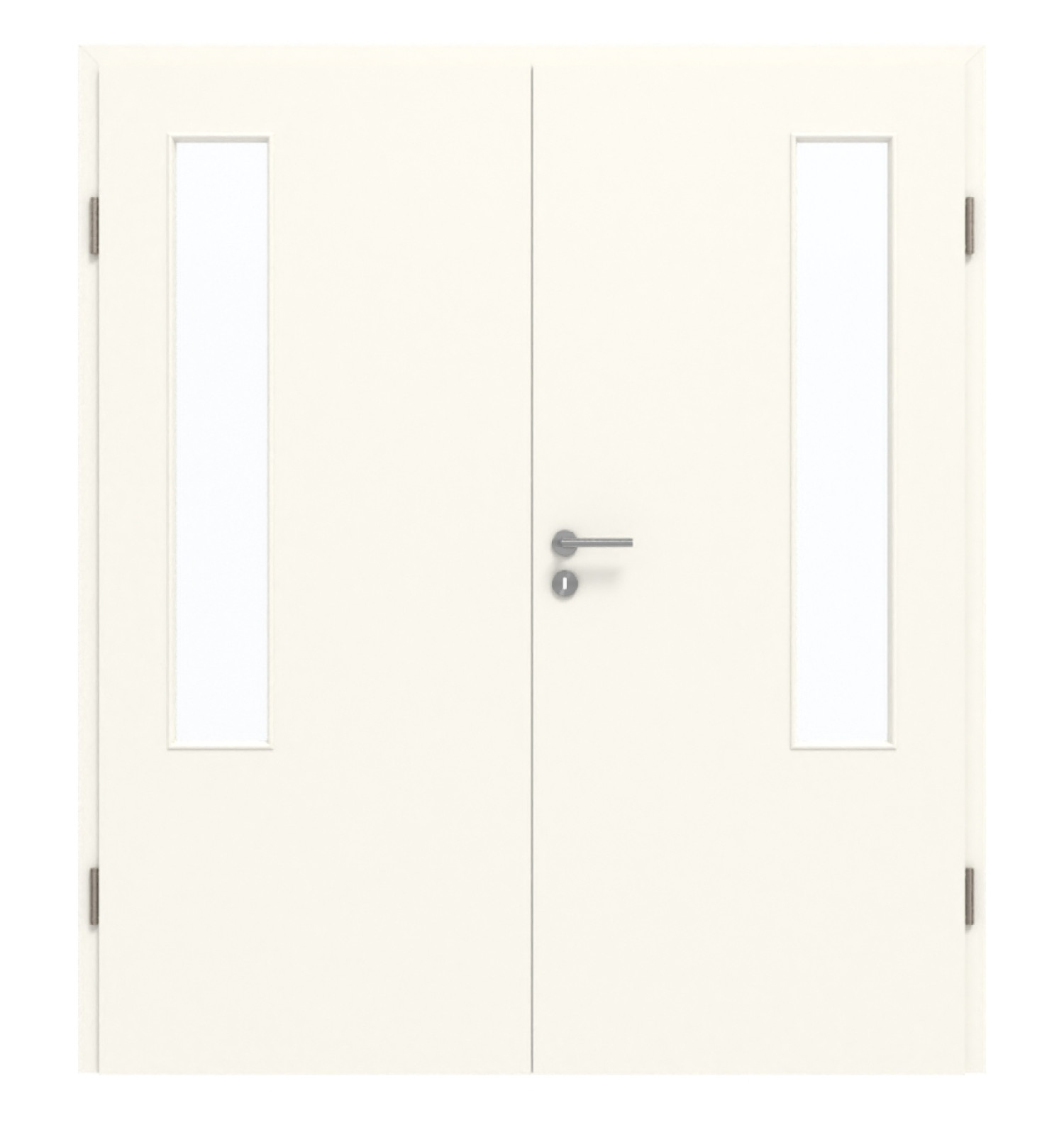 GARANT Doppelflügeltür inkl. Zarge 0105-60 Pearl White CePaL mit Lichtausschnitt LA-5 bandseitig