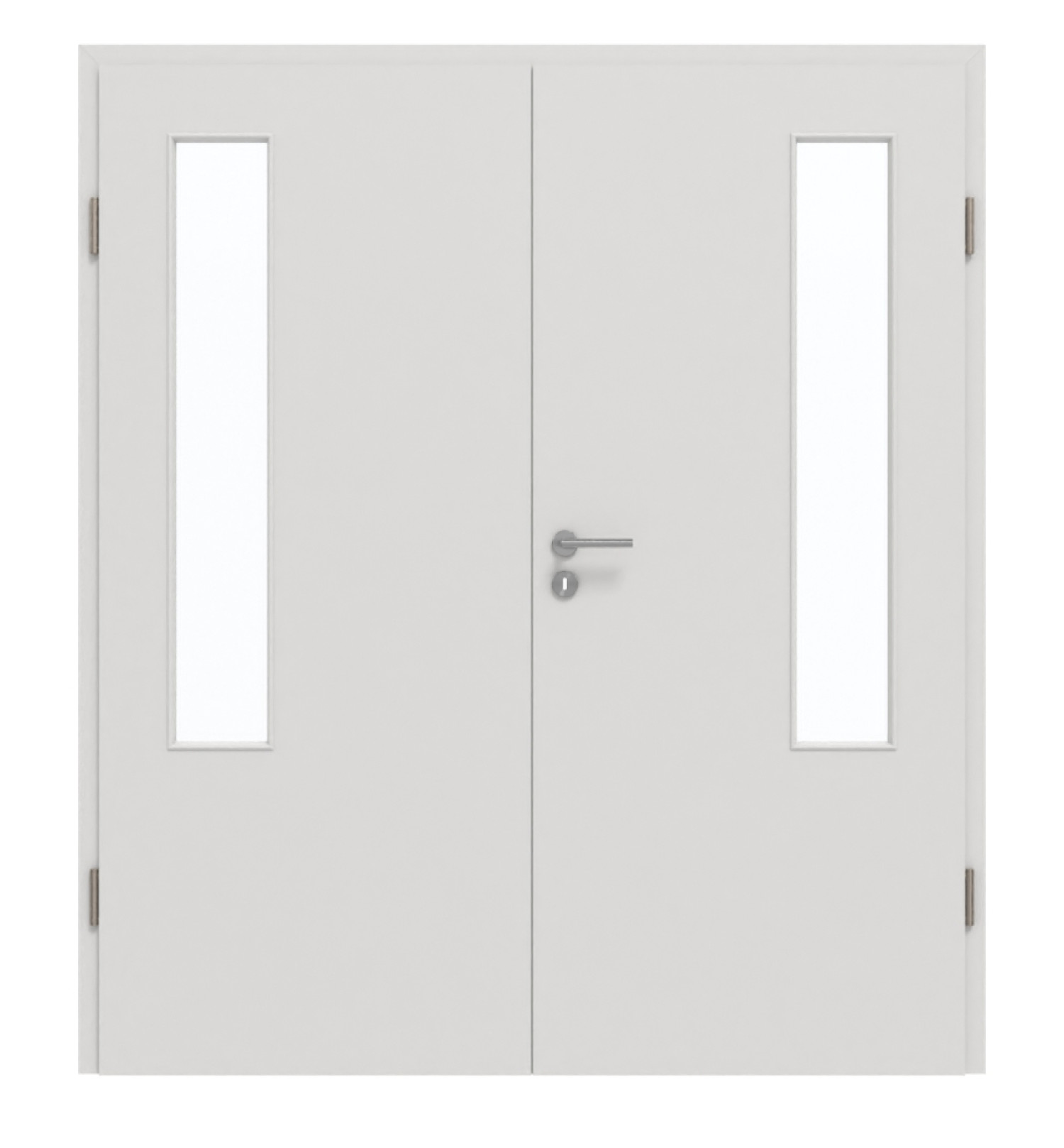 GARANT Doppelflügeltür inkl. Zarge 0160-60 Silver Grey CePaL mit Lichtausschnitt LA-5 bandseitig