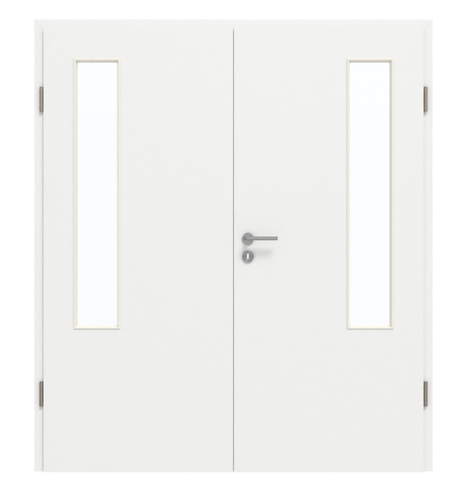 GARANT Doppelflügeltür inkl. Zarge D354-60 Designer White Resopal mit Lichtausschnitt LA-5 bandseitig