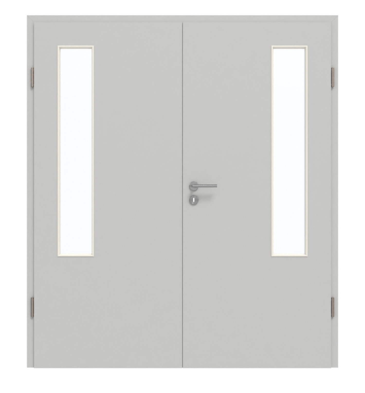 GARANT Doppelflügeltür inkl. Zarge D92-60 Dove Grey Resopal mit Lichtausschnitt LA-5 bandseitig