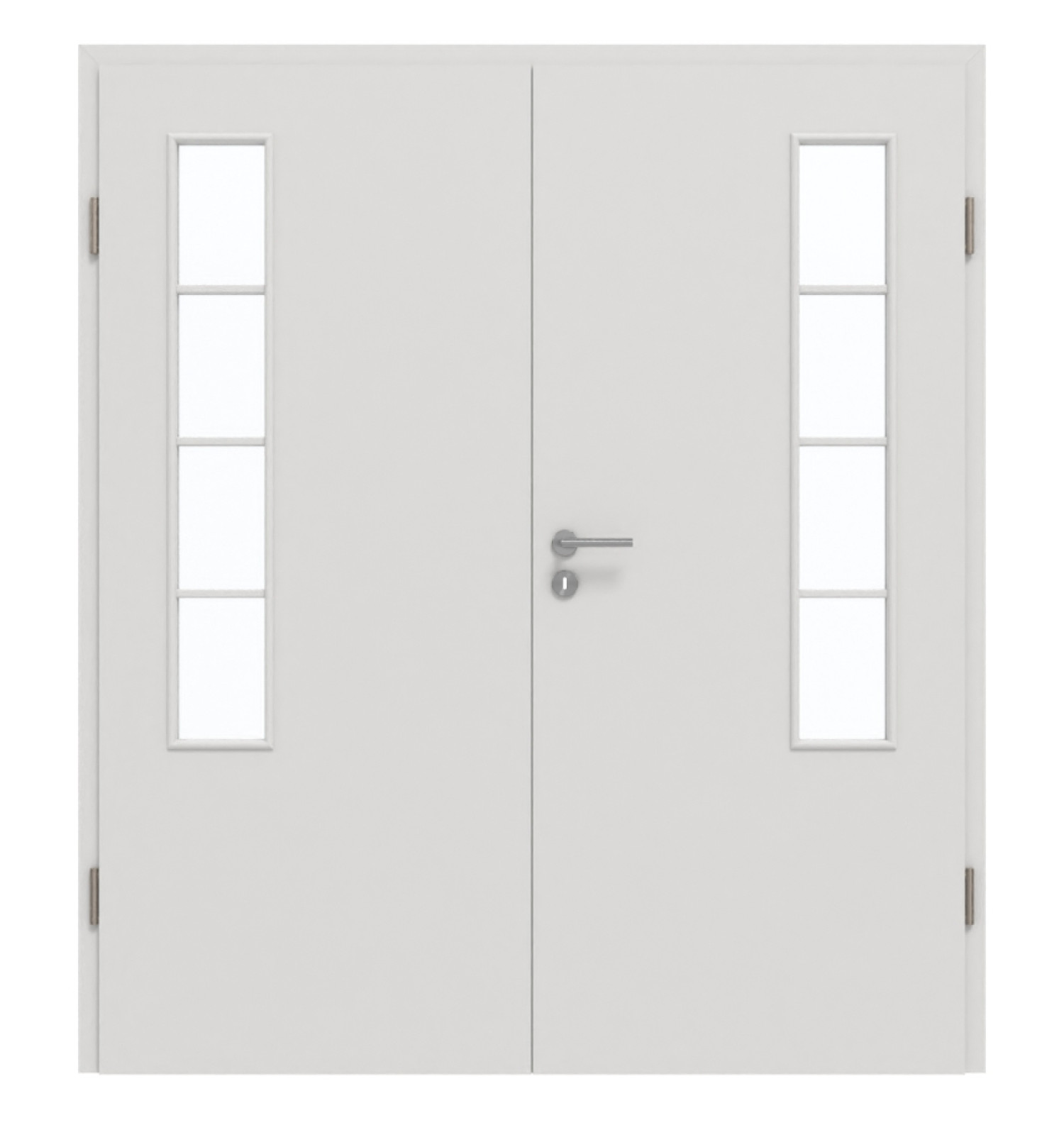 GARANT Doppelflügeltür inkl. Zarge 0160-60 Silver Grey CePaL mit Lichtausschnitt LA-5 bandseitig Sprosse SP10