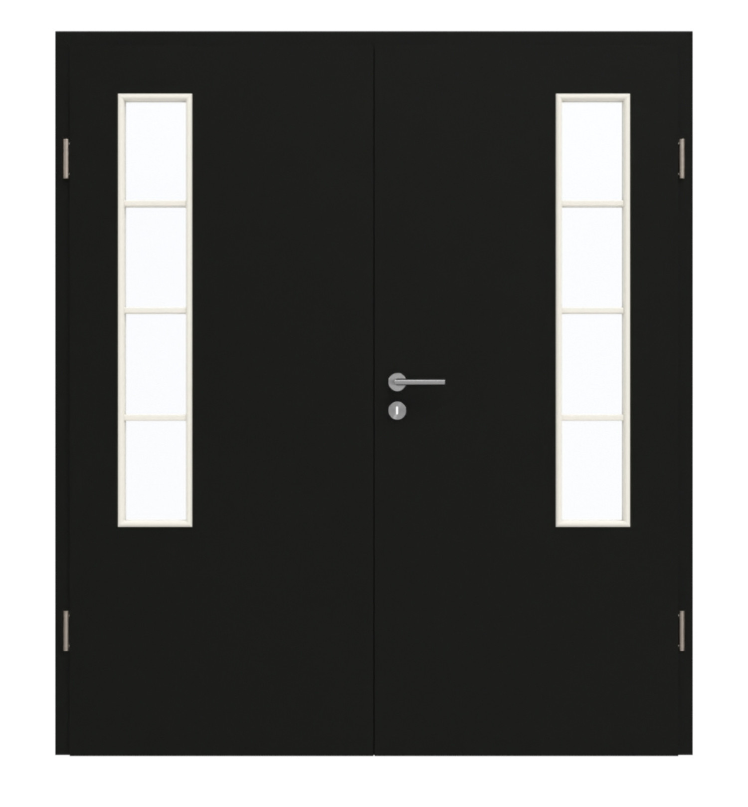 GARANT Doppelflügeltür inkl. Zarge 0901-60 Black Resopal mit Lichtausschnitt LA-5 bandseitig Sprosse SP10
