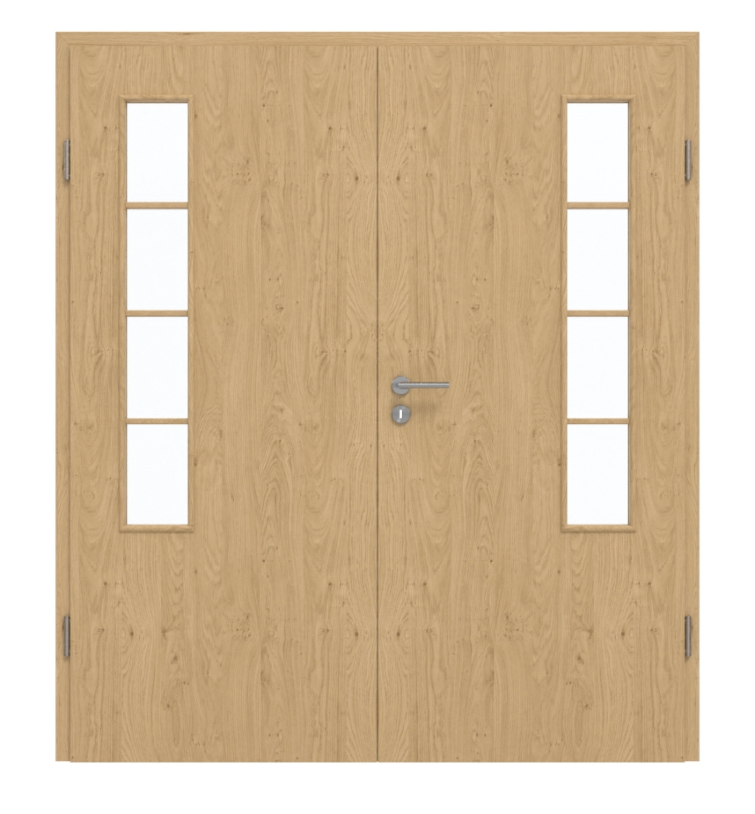 GARANT Doppelflügeltür inkl. Zarge Authentic Asteiche GCK08 mit Lichtausschnitt LA-5 bandseitig Sprosse SP10