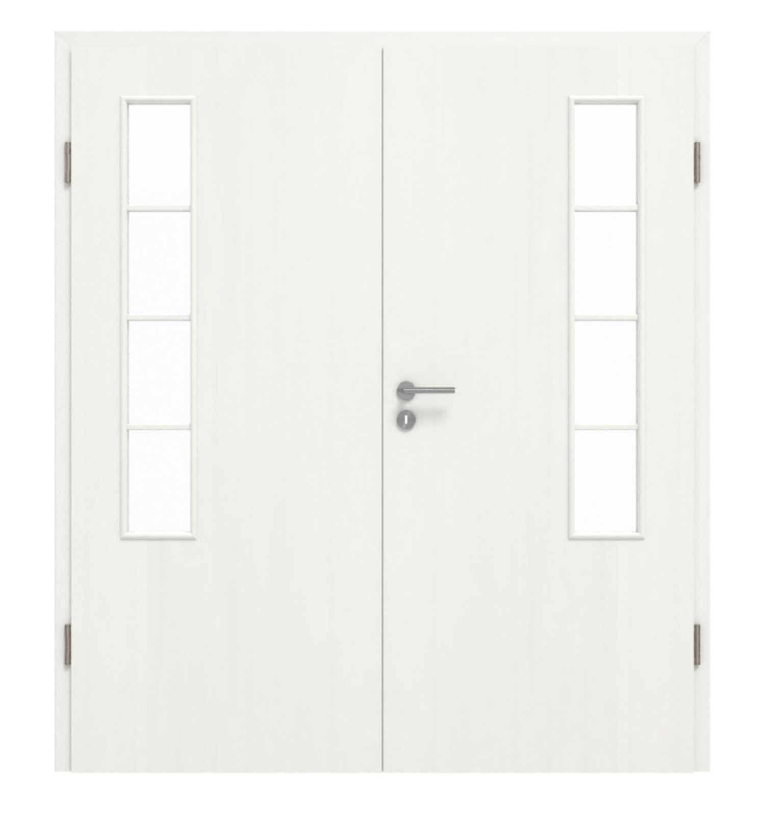 GARANT Doppelflügeltür inkl. Zarge Authentic Bianco CePaL mit Lichtausschnitt LA-5 bandseitig Sprosse SP10