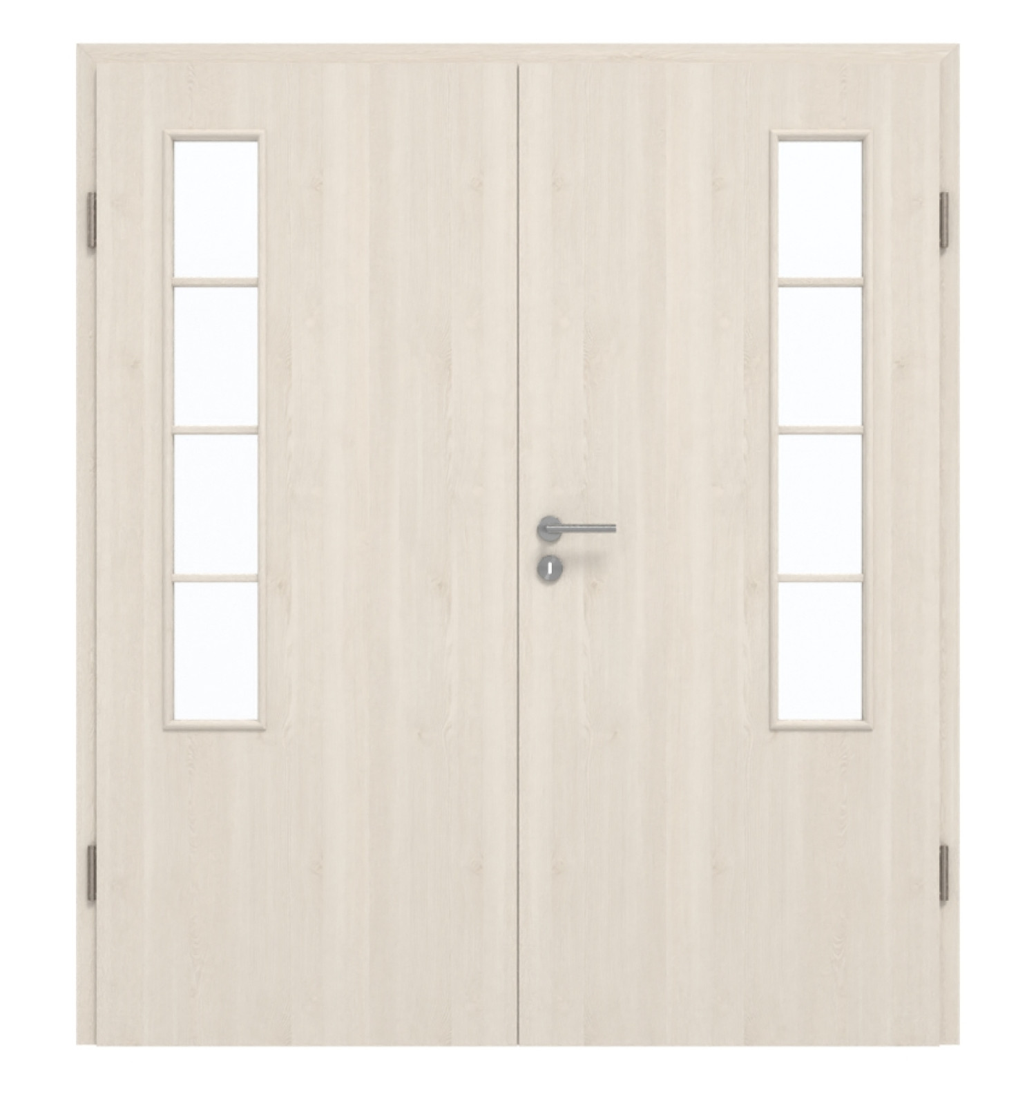 GARANT Doppelflügeltür inkl. Zarge Authentic Perl GCK08 mit Lichtausschnitt LA-5 bandseitig Sprosse SP10