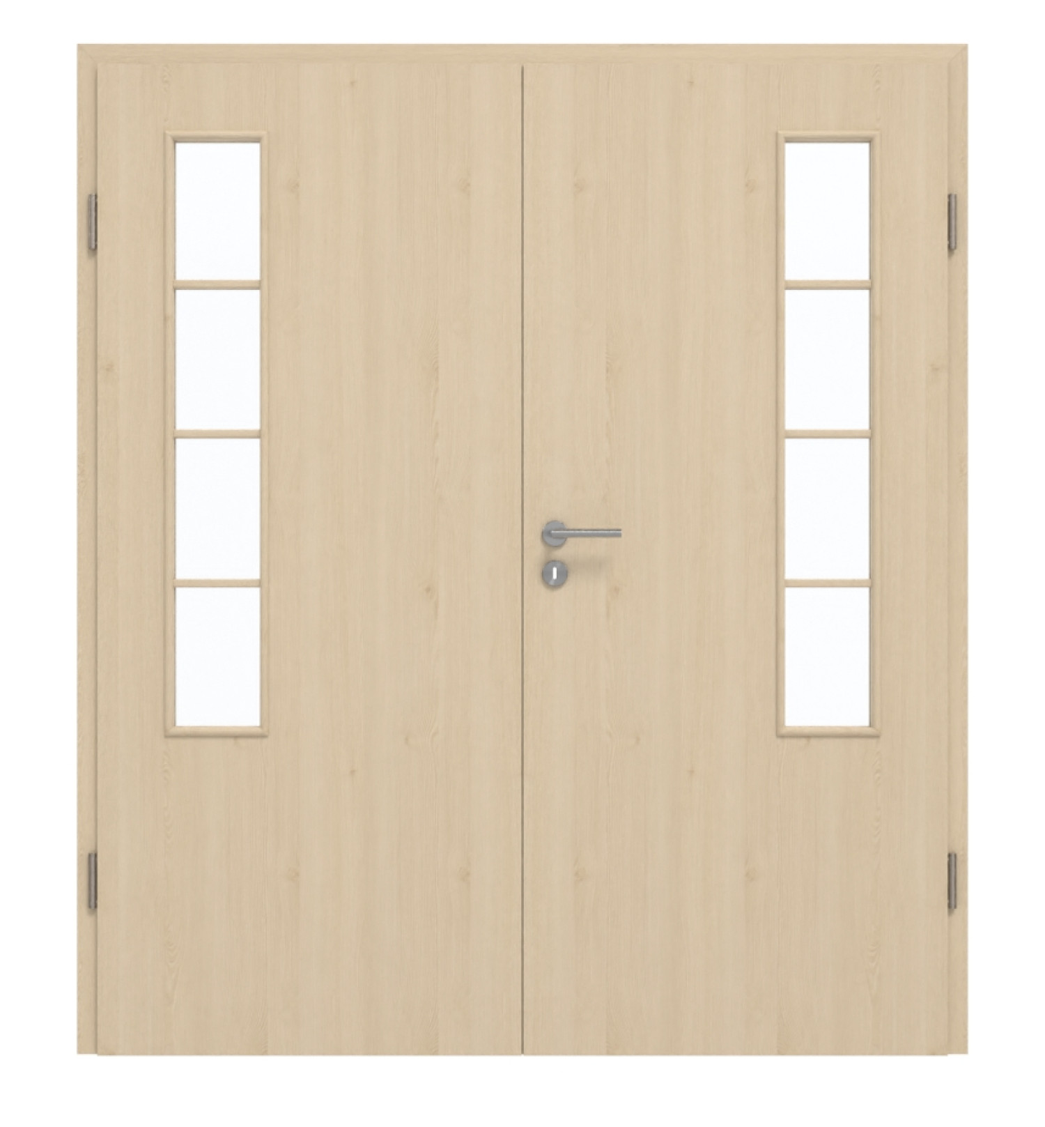 GARANT Doppelflügeltür inkl. Zarge Authentic Sand GCK08 mit Lichtausschnitt LA-5 bandseitig Sprosse SP10