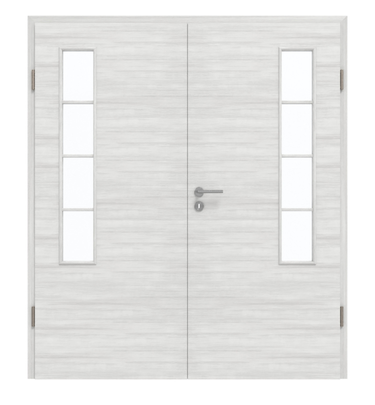 GARANT Doppelflügeltür inkl. Zarge Quer Authentic Grigio GCK08 mit Lichtausschnitt LA-5 bandseitig Sprosse SP10