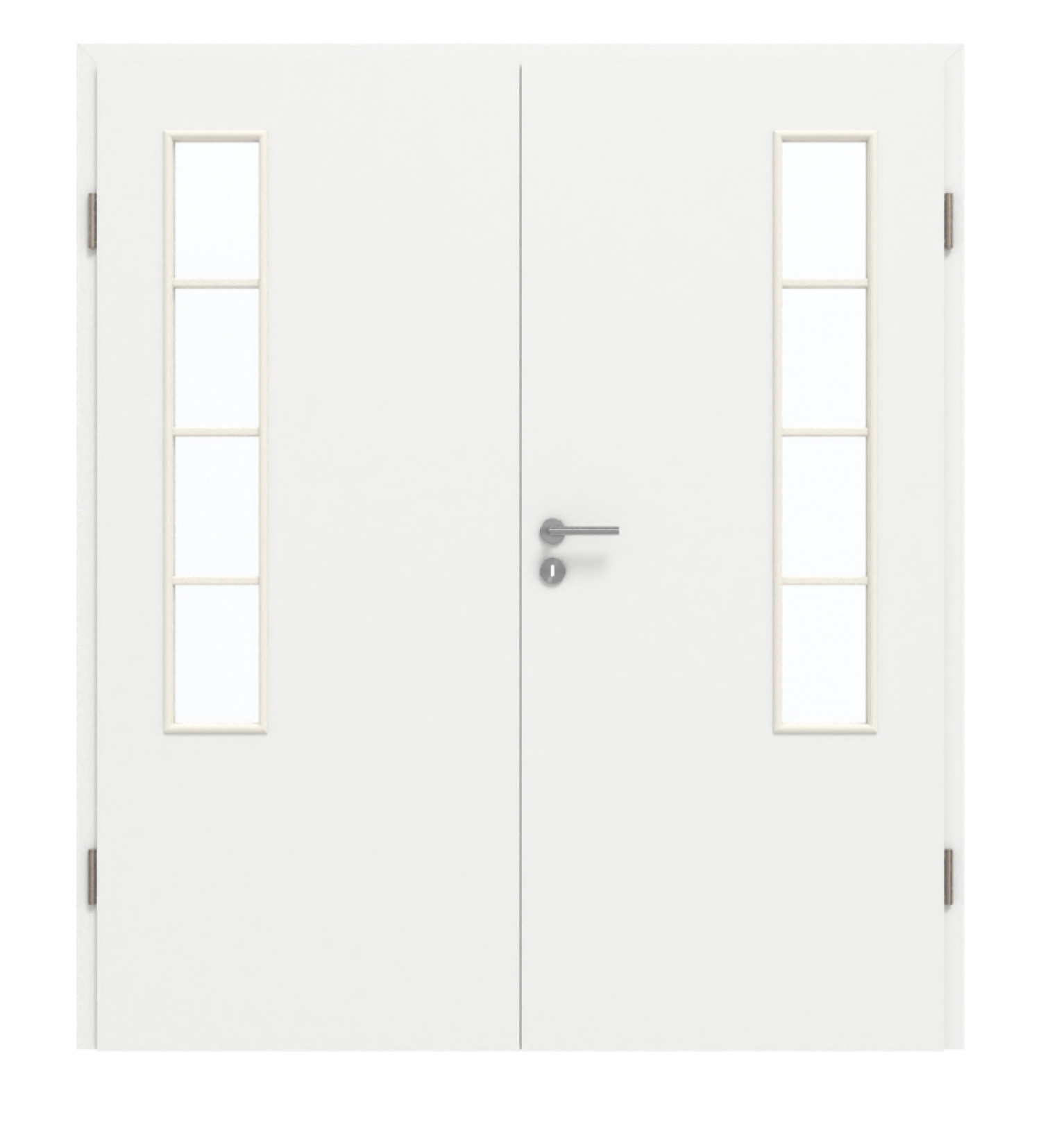 GARANT Doppelflügeltür inkl. Zarge D354-60 Designer White Resopal mit Lichtausschnitt LA-5 bandseitig Sprosse SP10