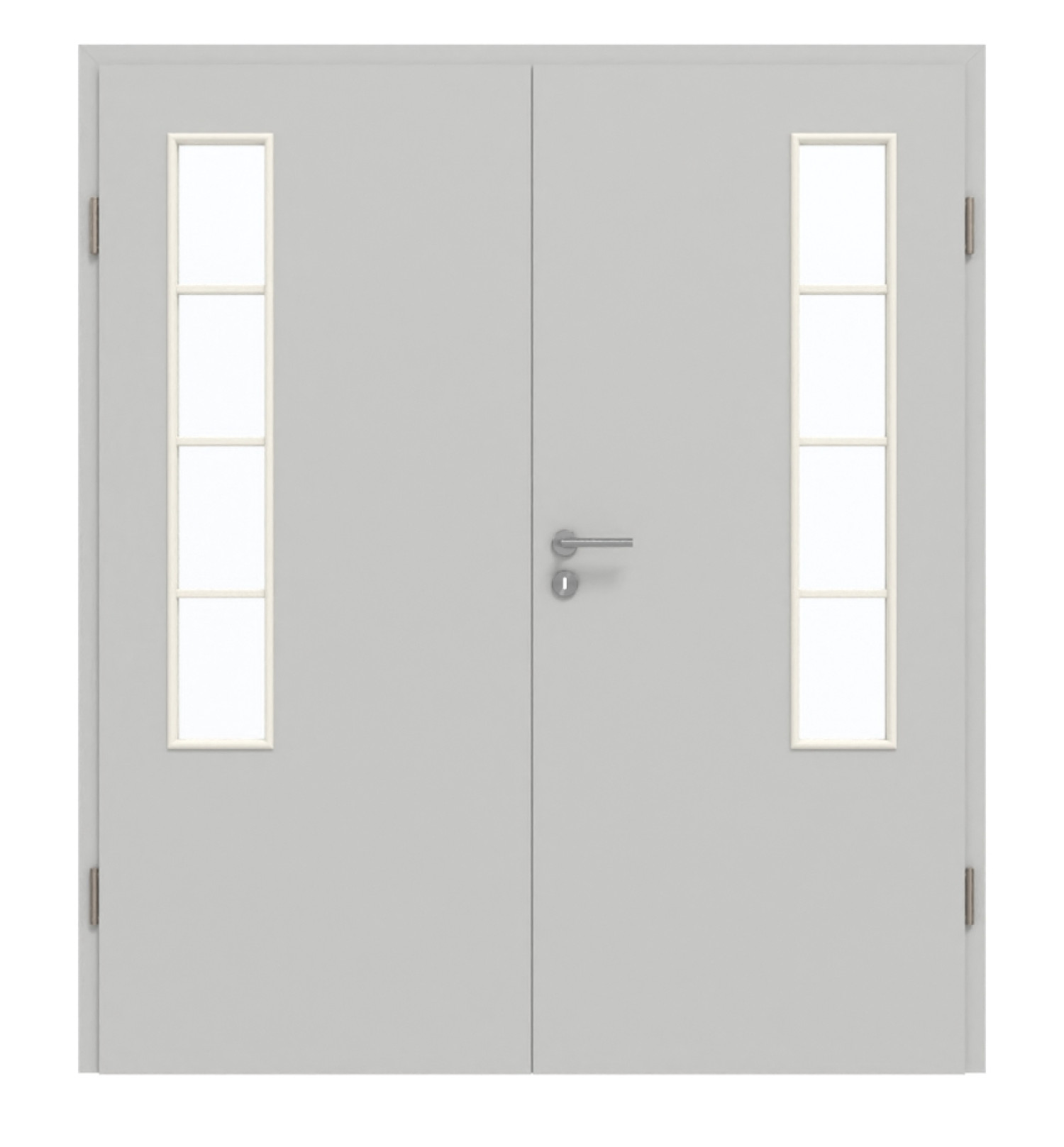 GARANT Doppelflügeltür inkl. Zarge D92-60 Dove Grey Resopal mit Lichtausschnitt LA-5 bandseitig Sprosse SP10
