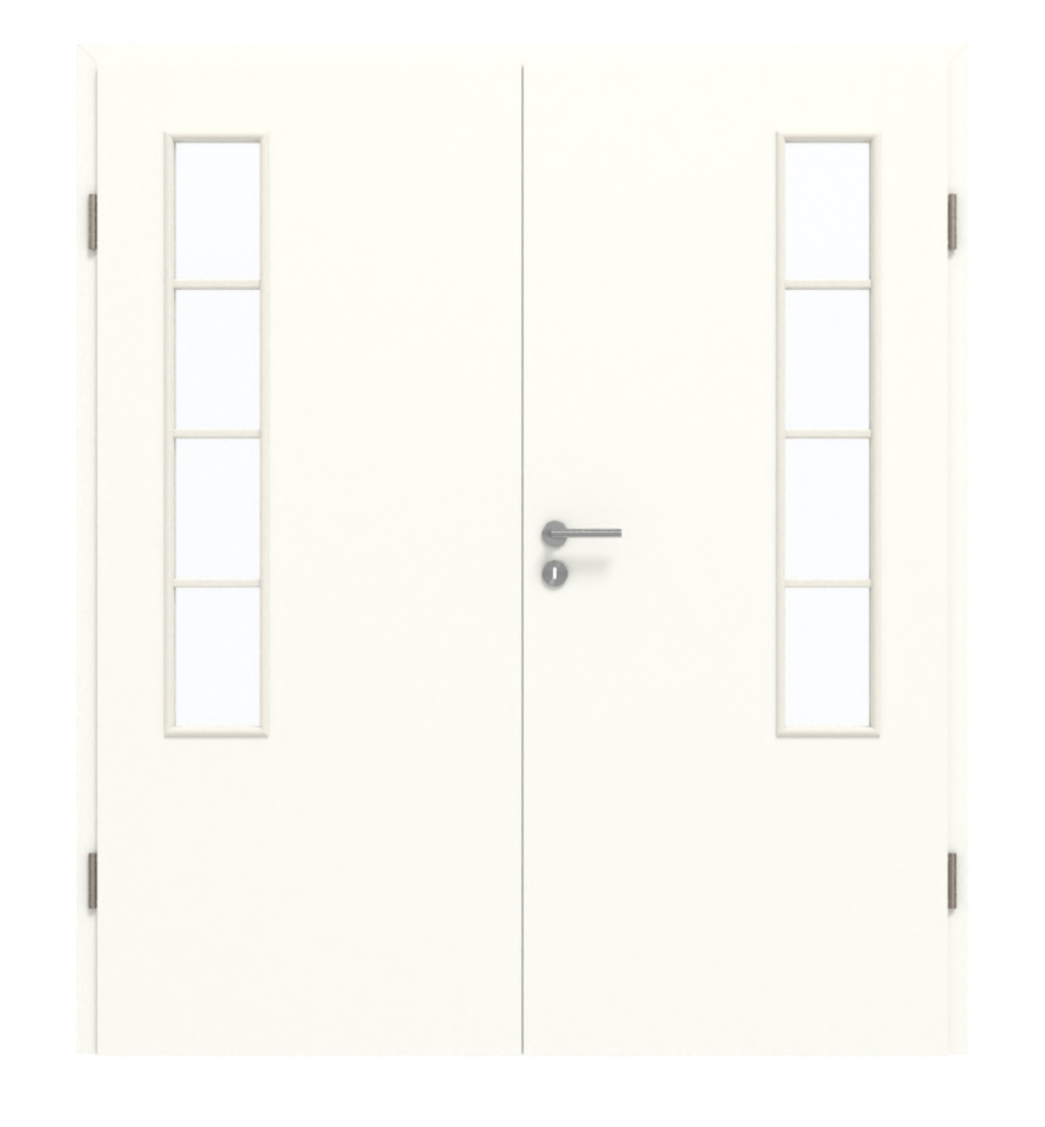 GARANT Doppelflügeltür inkl. Zarge U11026SD Kristallweiß GHK08 mit Lichtausschnitt LA-5 bandseitig Sprosse SP10