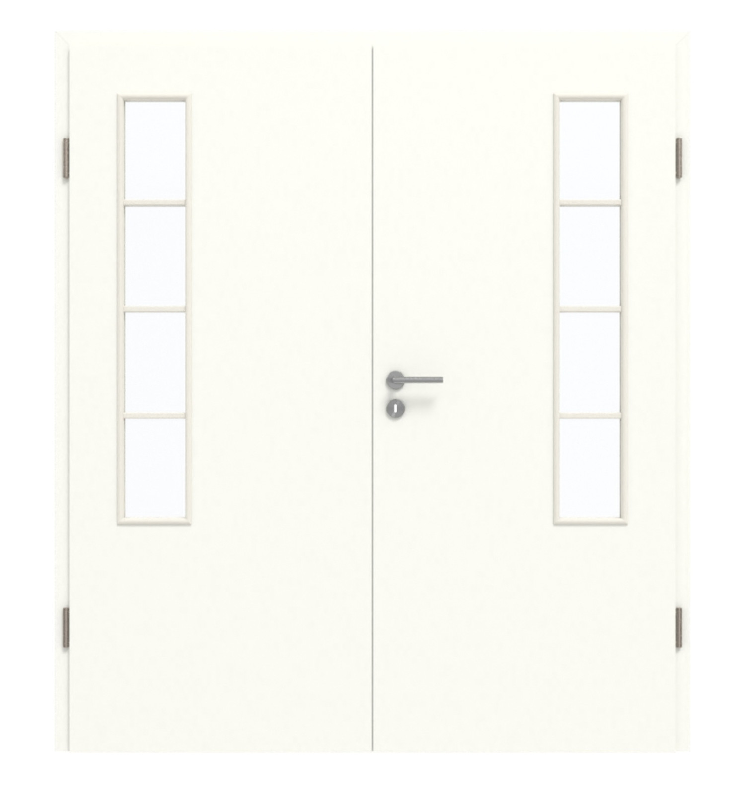 GARANT Doppelflügeltür inkl. Zarge W1000ST3 Premium Weiß GHK08 mit Lichtausschnitt LA-5 bandseitig Sprosse SP10