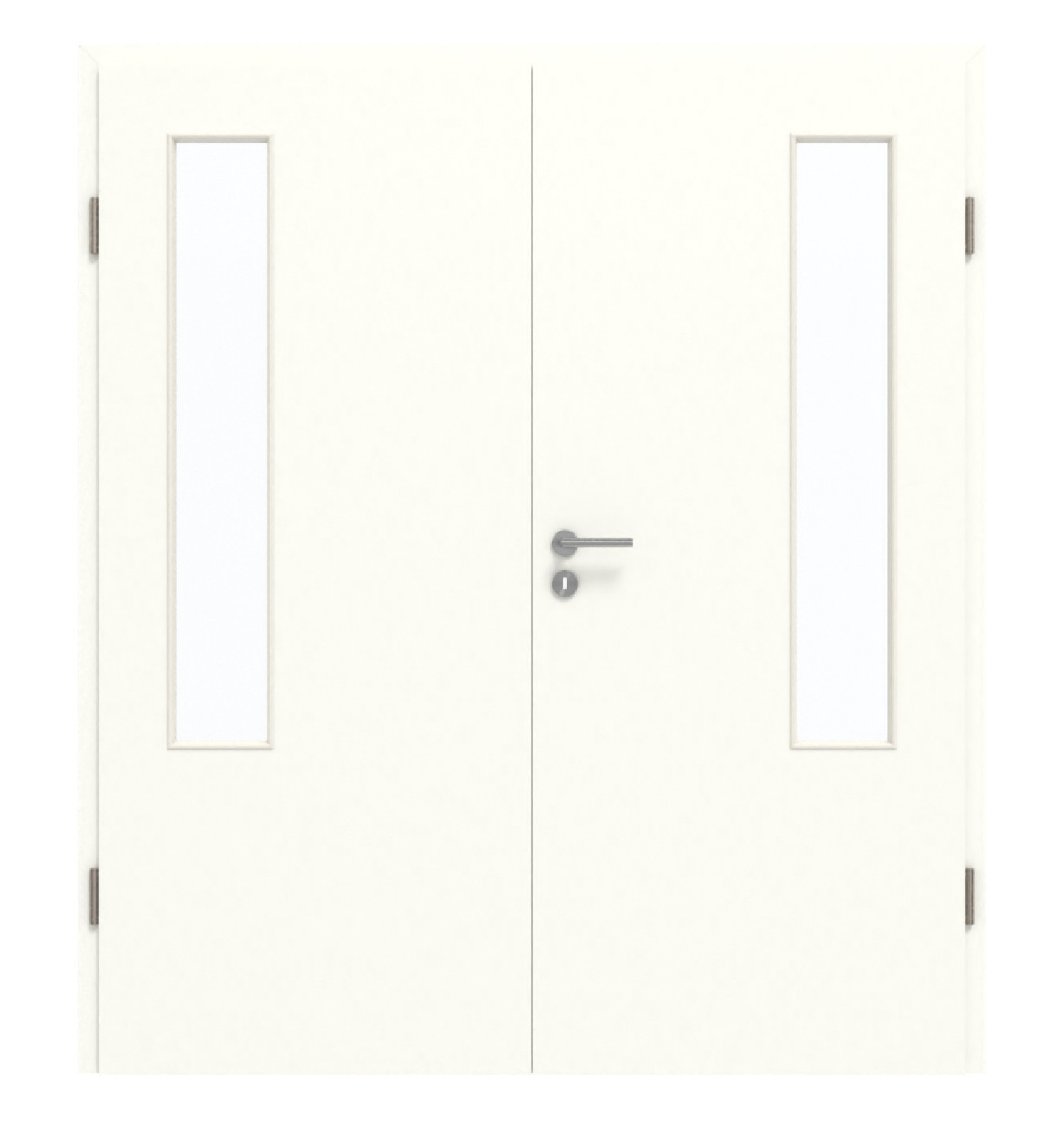 GARANT Doppelflügeltür inkl. Zarge W1000ST3 Premium Weiß GHK08 mit Lichtausschnitt LA-5 bandseitig