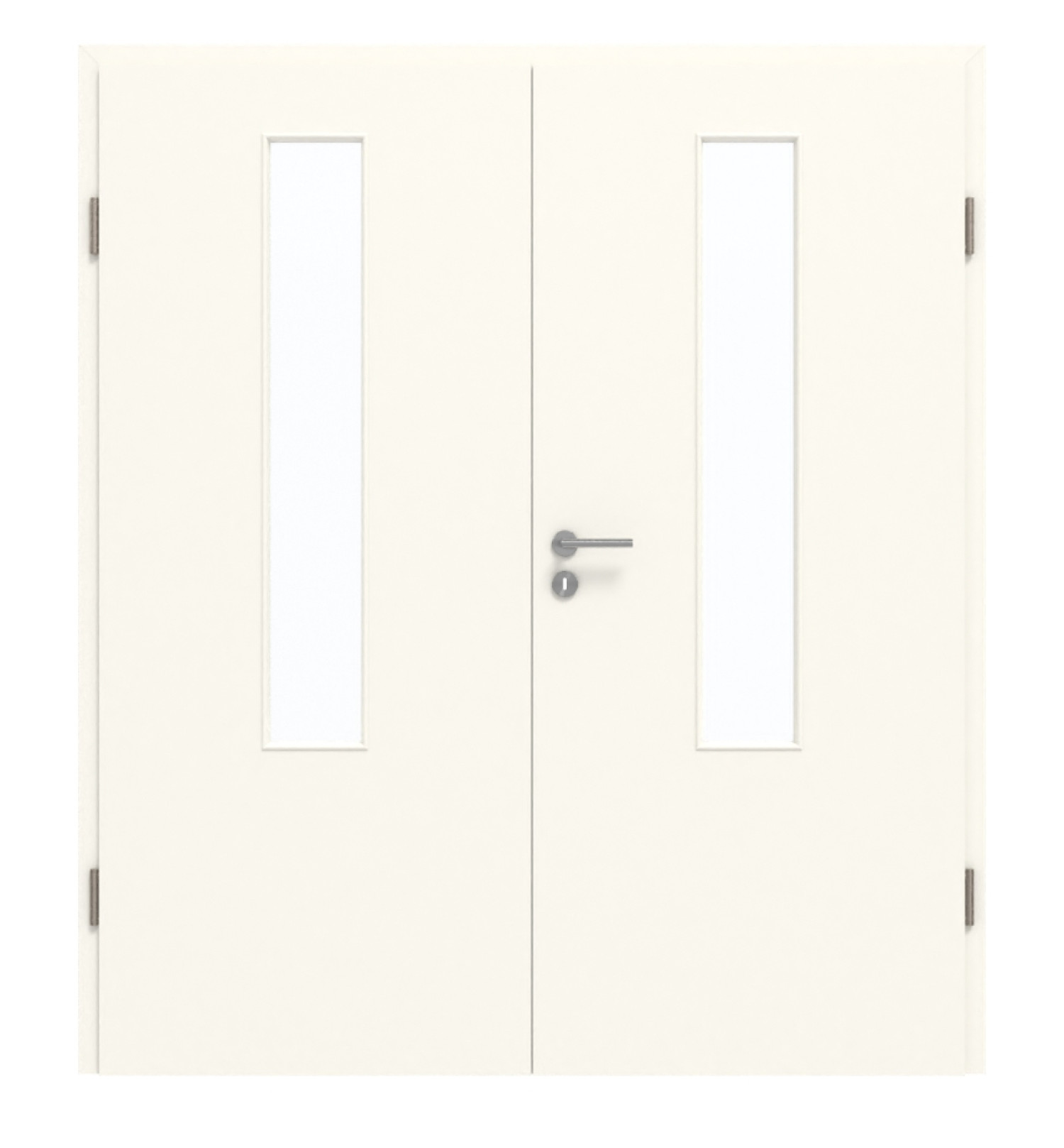 GARANT Doppelflügeltür inkl. Zarge 0105-60 Pearl White CePaL mit Lichtausschnitt LA-5 mittig
