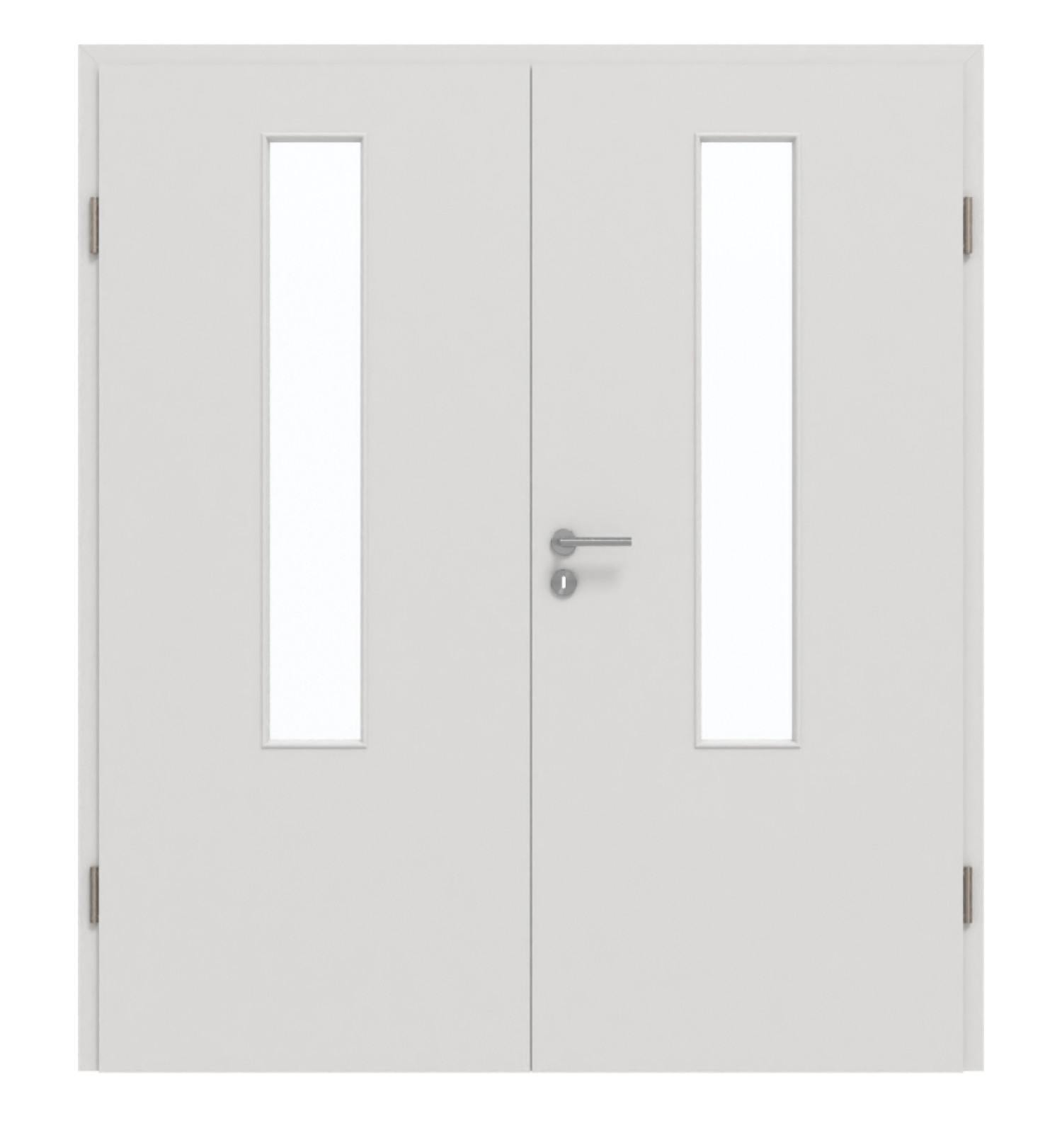 GARANT Doppelflügeltür inkl. Zarge 0160-60 Silver Grey CePaL mit Lichtausschnitt LA-5 mittig