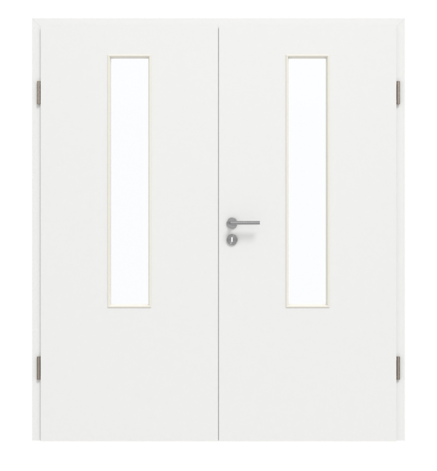 GARANT Doppelflügeltür inkl. Zarge D354-60 Designer White Resopal mit Lichtausschnitt LA-5 mittig