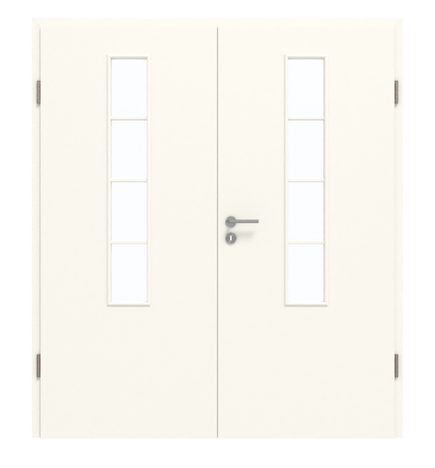 GARANT Doppelflügeltür inkl. Zarge 0105-60 Pearl White CePaL mit Lichtausschnitt LA-5 mittig Sprosse SP10