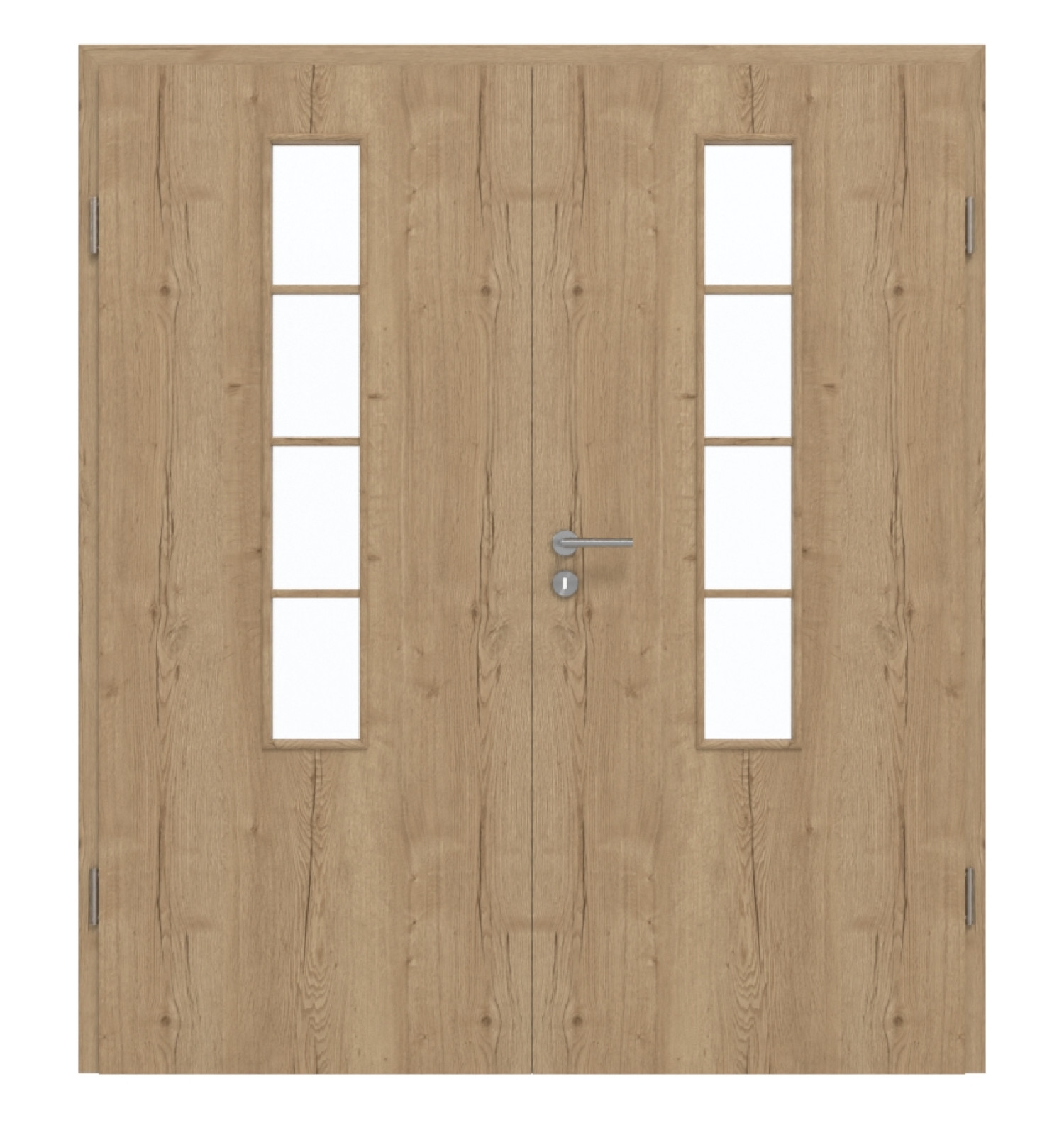 GARANT Doppelflügeltür inkl. Zarge Authentic Risseiche GCK08 mit Lichtausschnitt LA-5 mittig Sprosse SP10