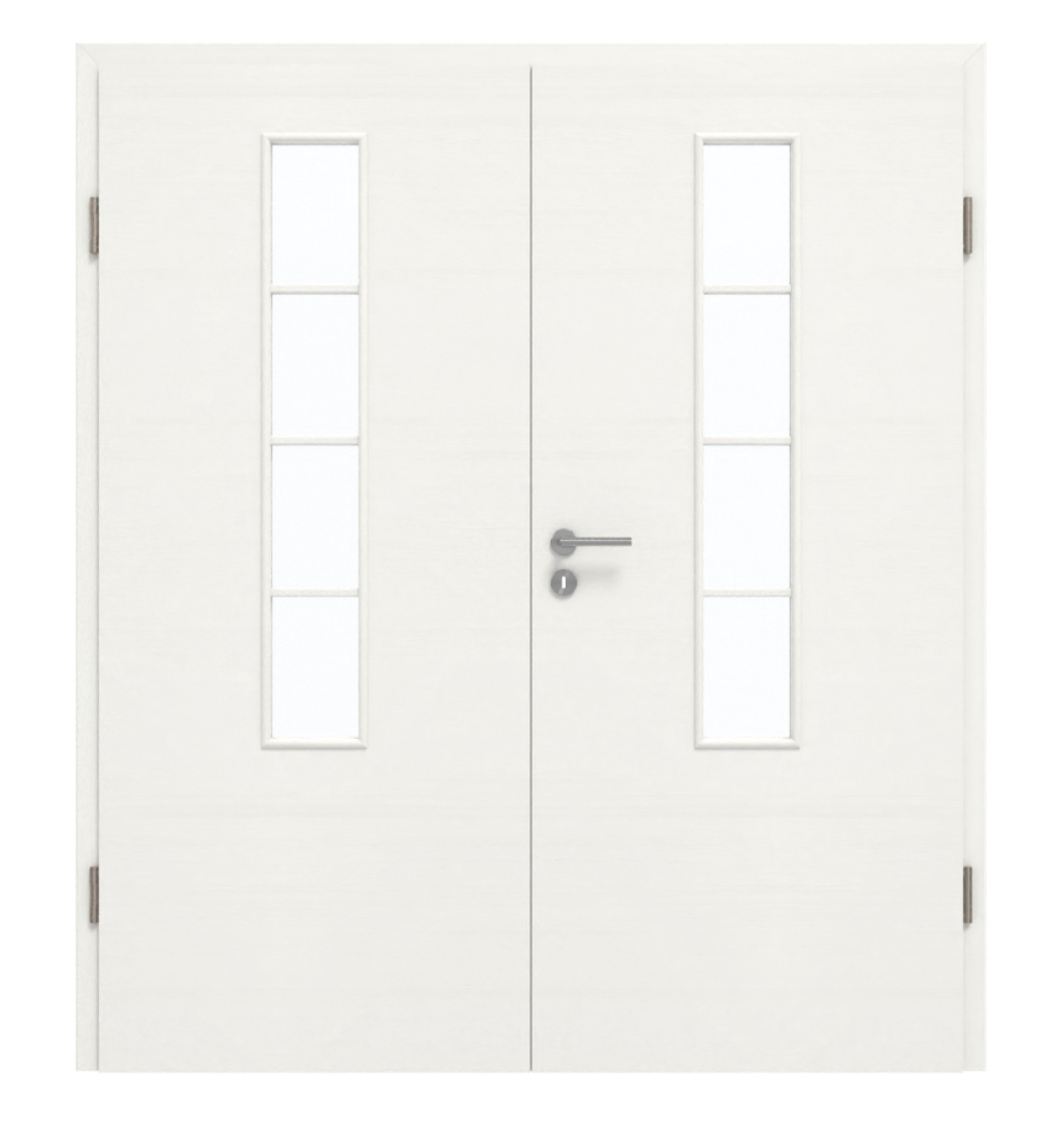 GARANT Doppelflügeltür inkl. Zarge Quer Authentic Bianco CePaL mit Lichtausschnitt LA-5 schlossseitig Sprosse SP10